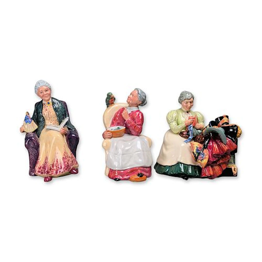 3pc Royal Doulton Porcelain Figurines Pretty Polly, Wardrobe Mistress