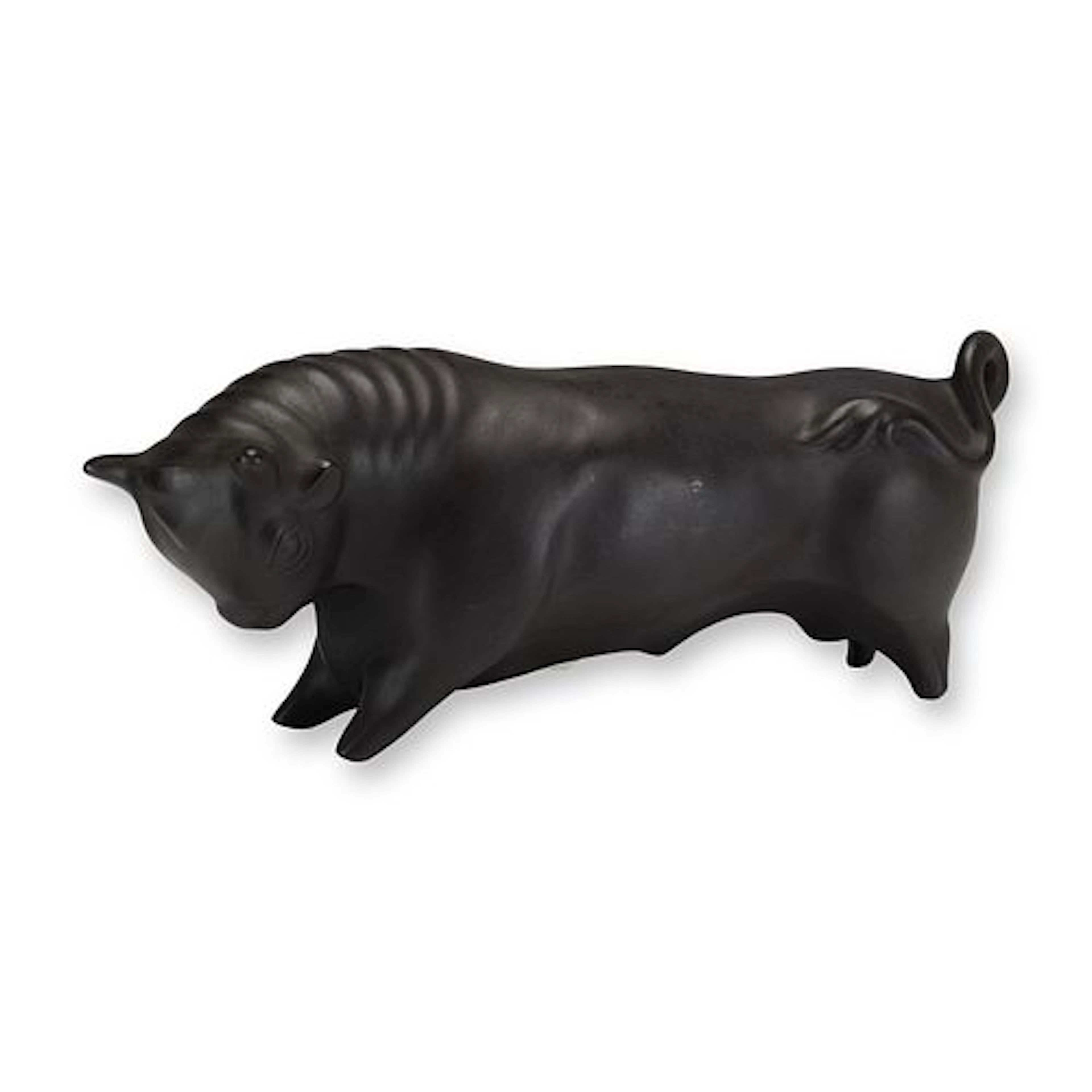 Wedgwood by Arnold Machin Black Basalt Taurus the Bull Figurine