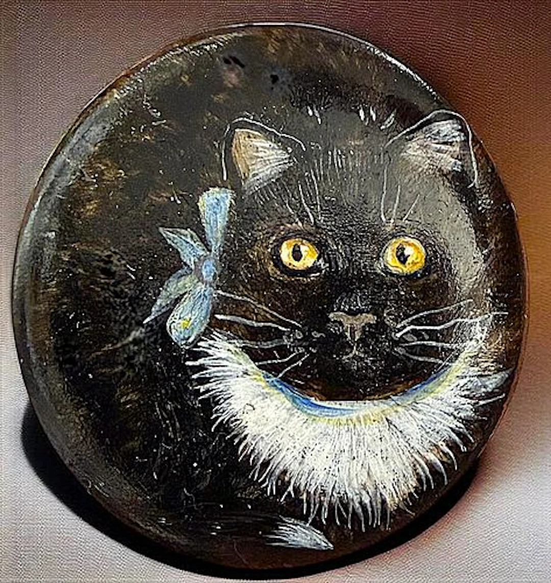 A DVISION THREE HAND PAINTED STUDIO ARTIST BUTTON
