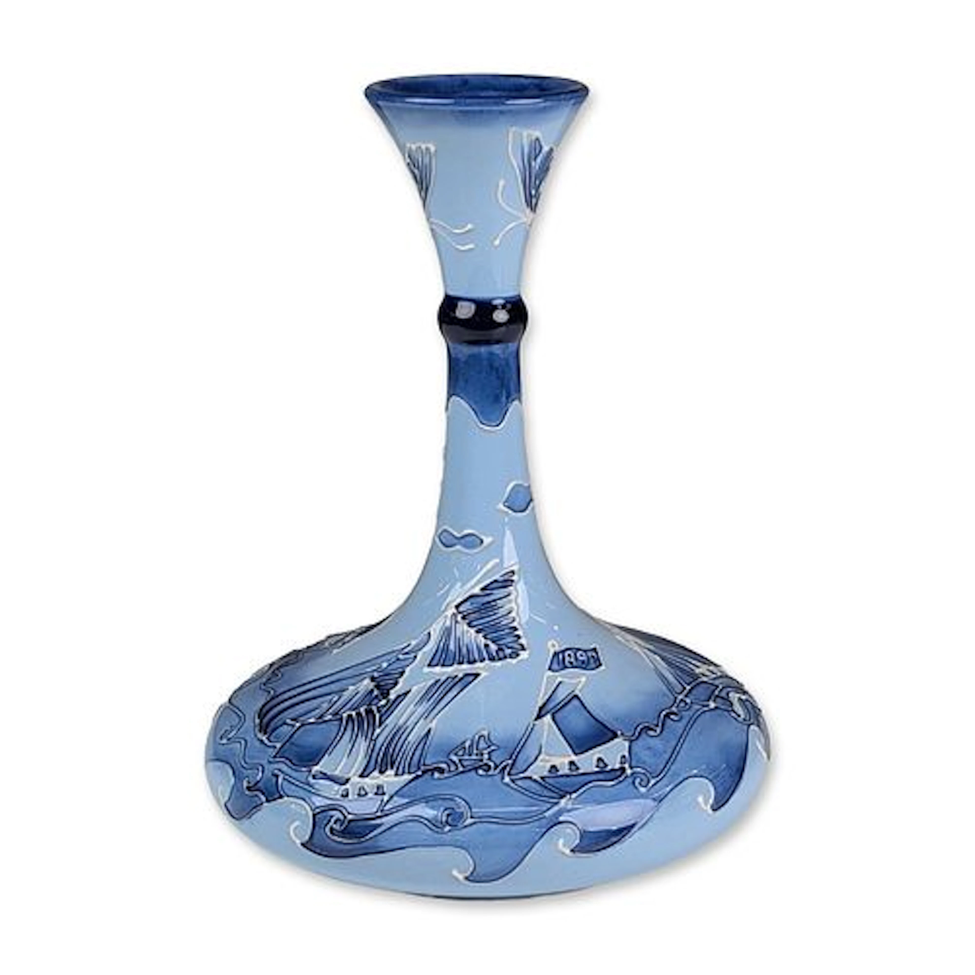 Moorcroft Pottery by Walter Moorcroft Florian Vase, Centenary Yacht