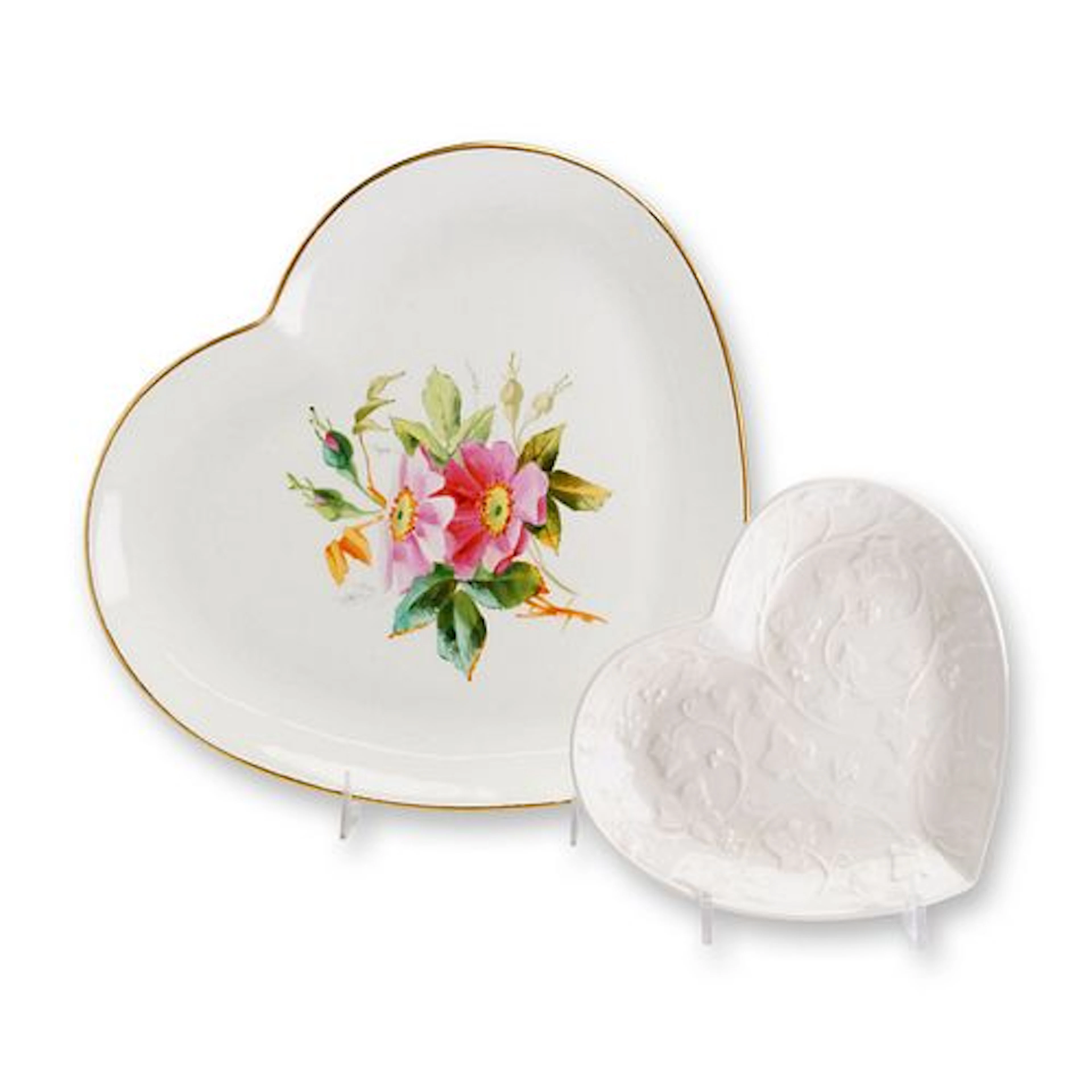 2pc Wedgwood Heart Shaped Ceramic Plates