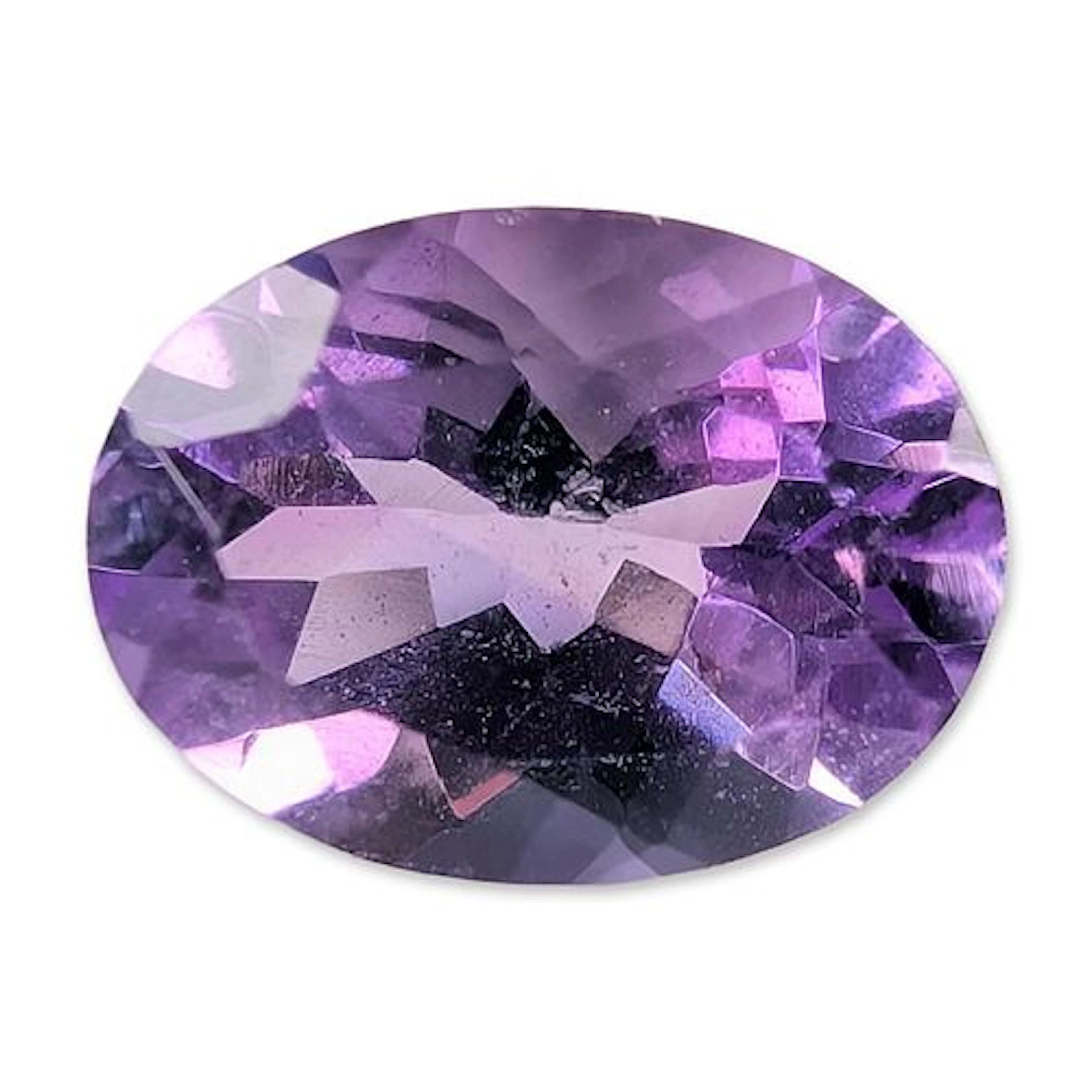 Oval Faceted Purple Amethyst Gemstone