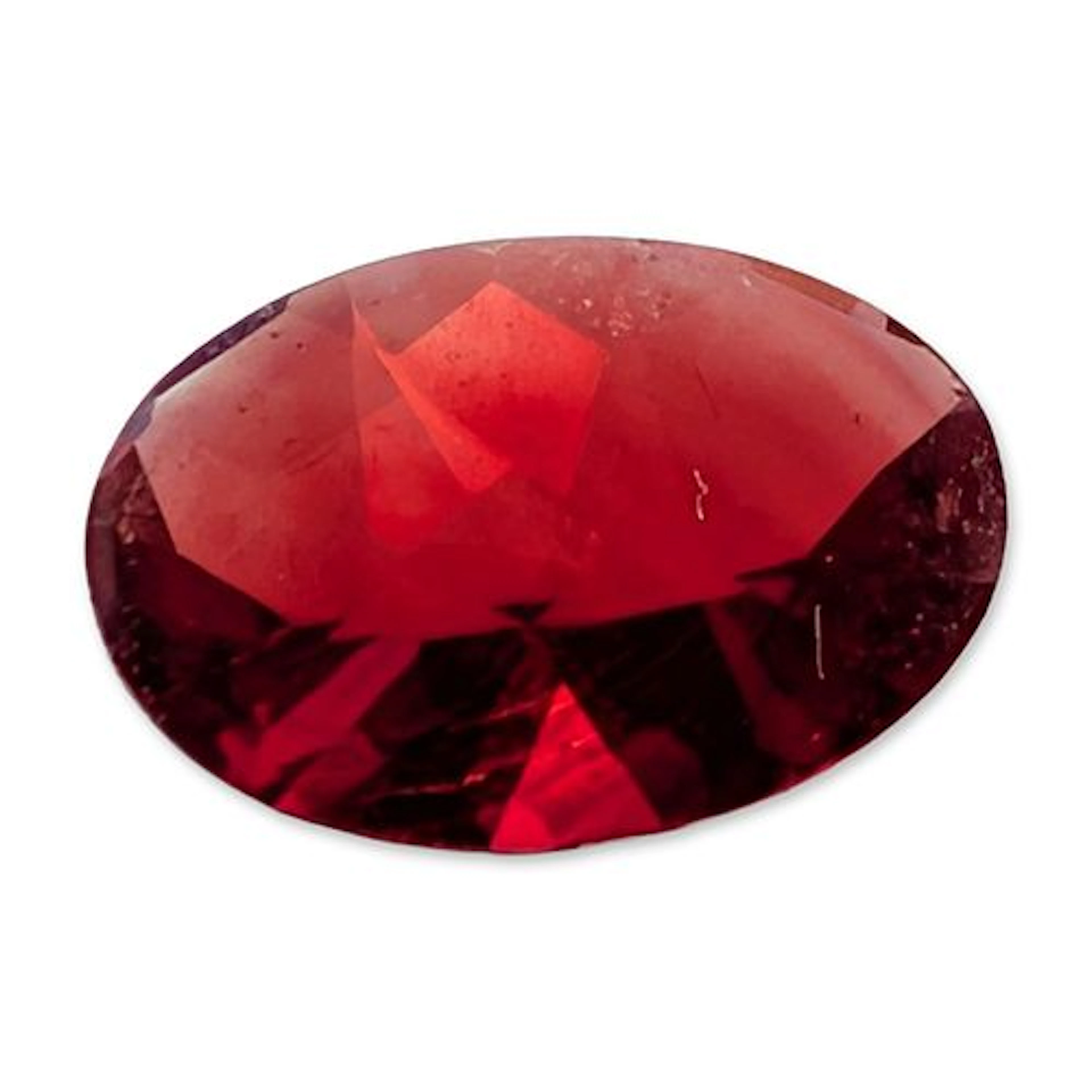 Loose Oval Faceted Red Ruby Stone