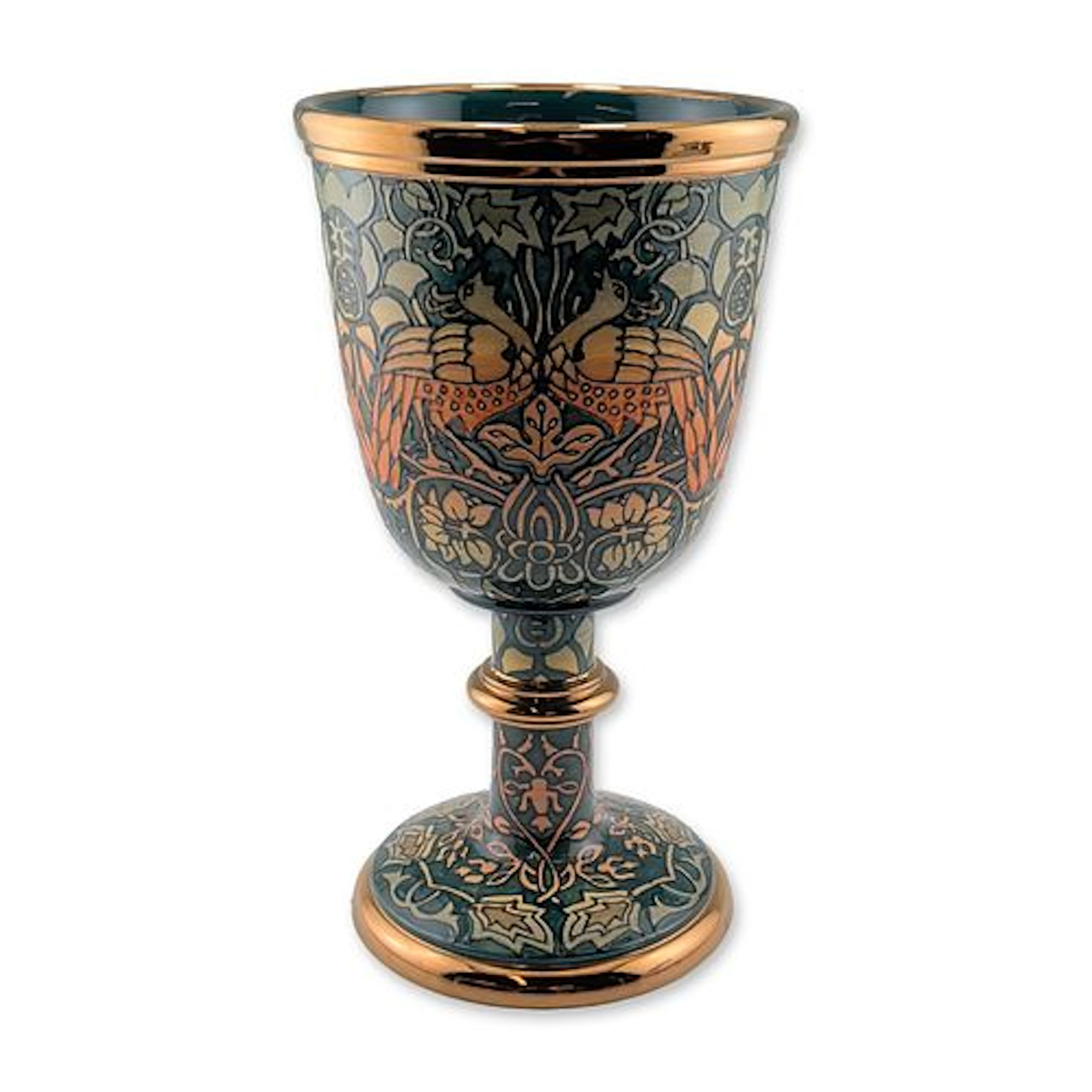 Dennis Chinaworks Rare Large Peacock and Dragon Chalice, Only 5 Made