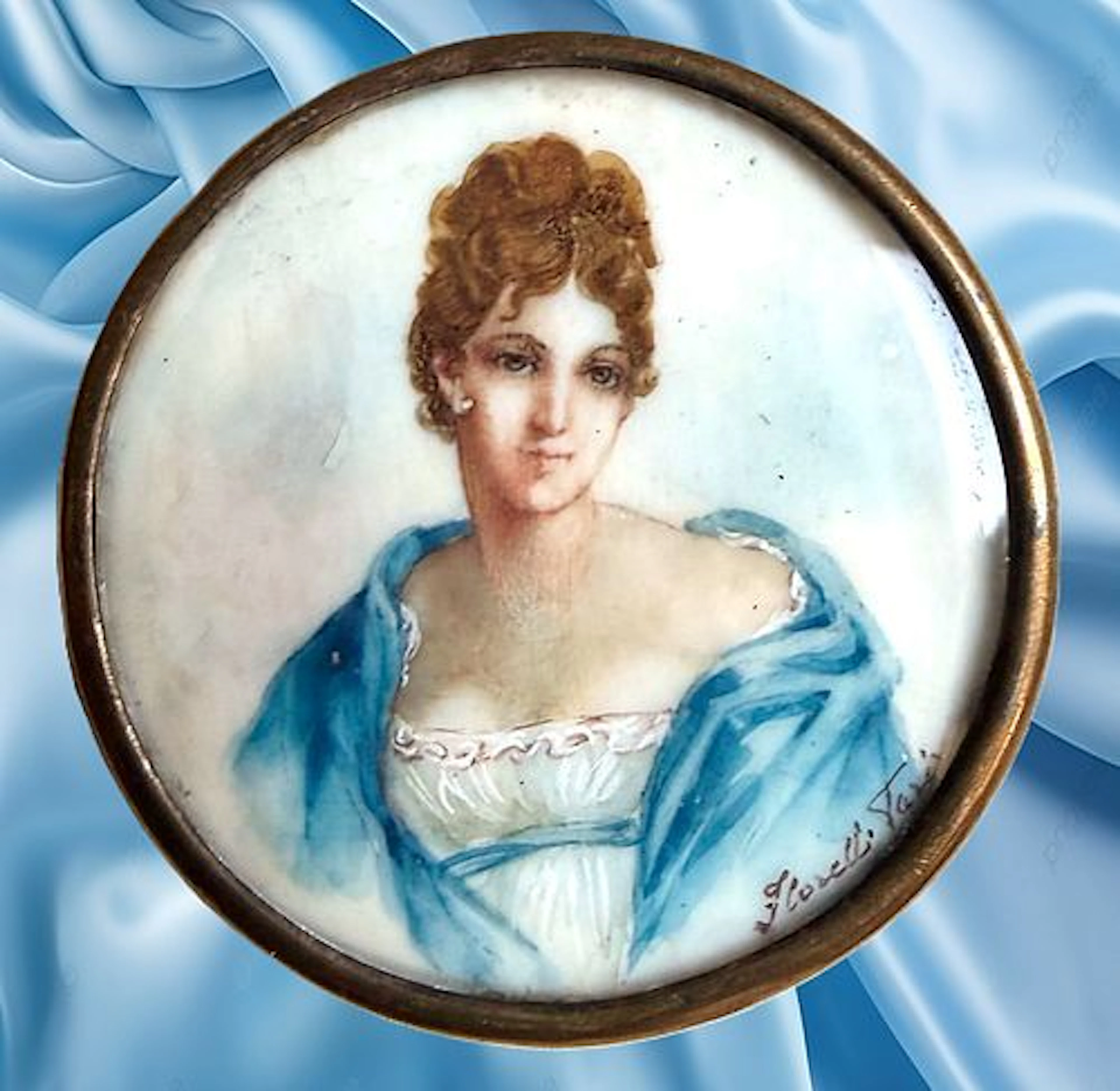 A DIVISION ONE PAINTING UNDER GLASS BUTTON