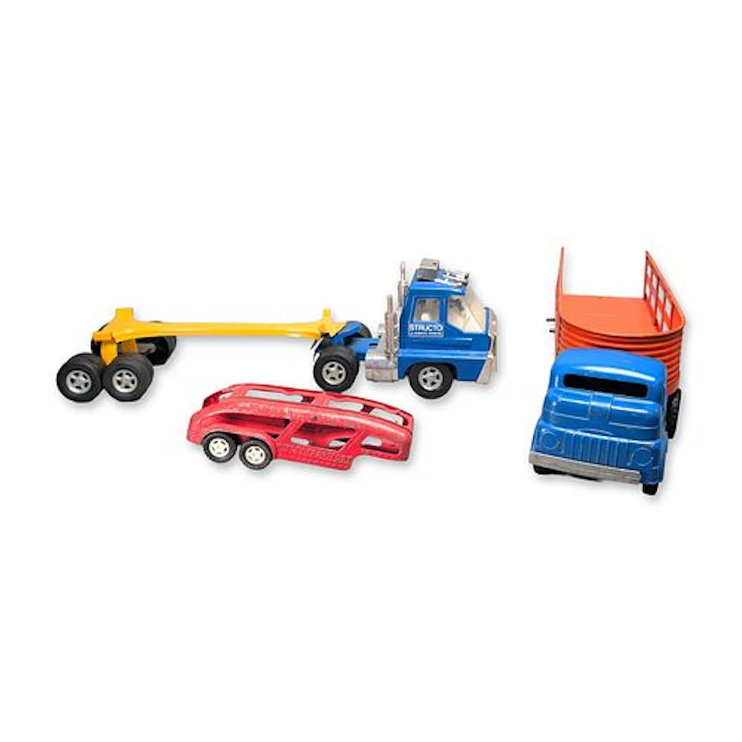 3pc Vintage Structo by Ertl and Hubley Pressed Steel Toy Trucks