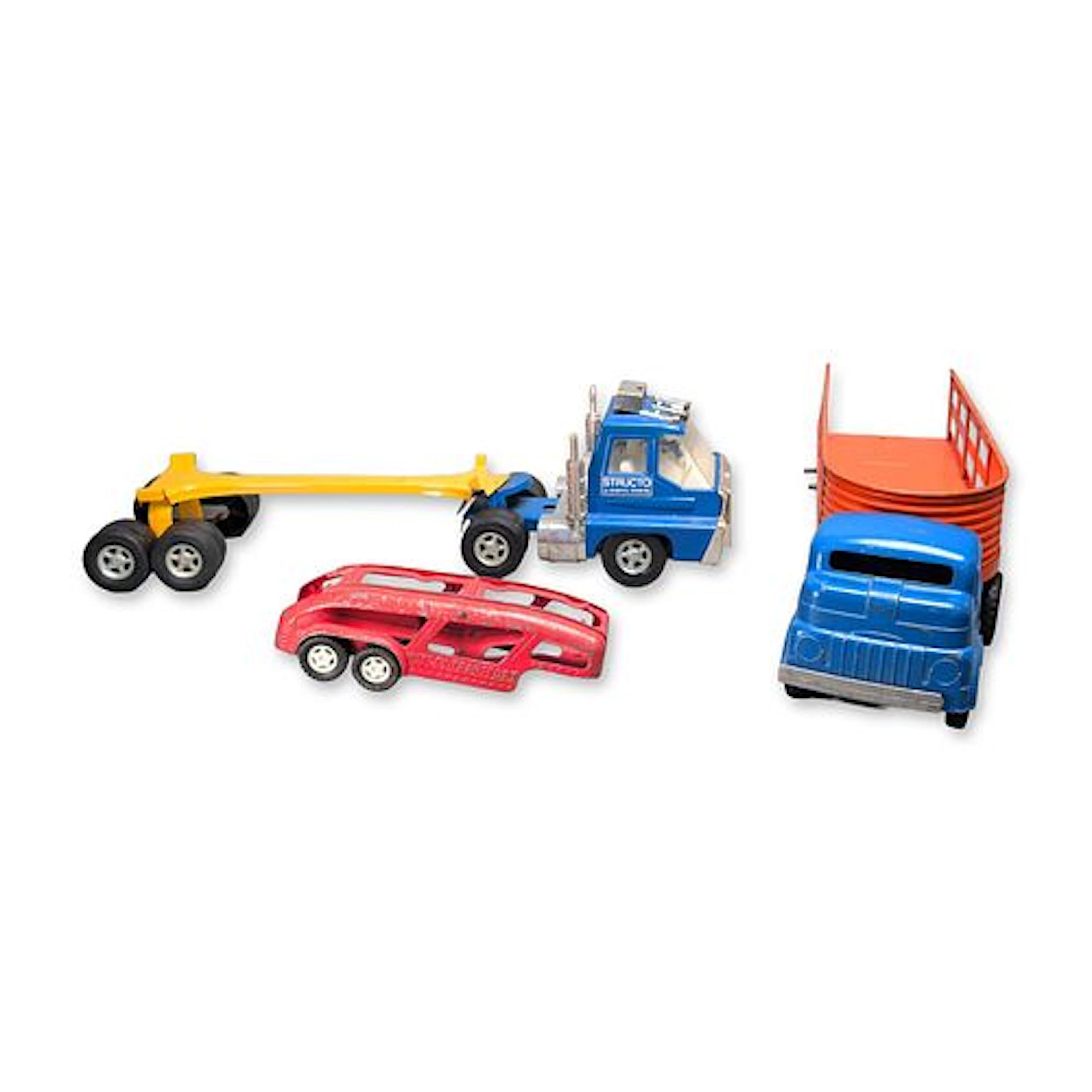 3pc Vintage Structo by Ertl and Hubley Pressed Steel Toy Trucks