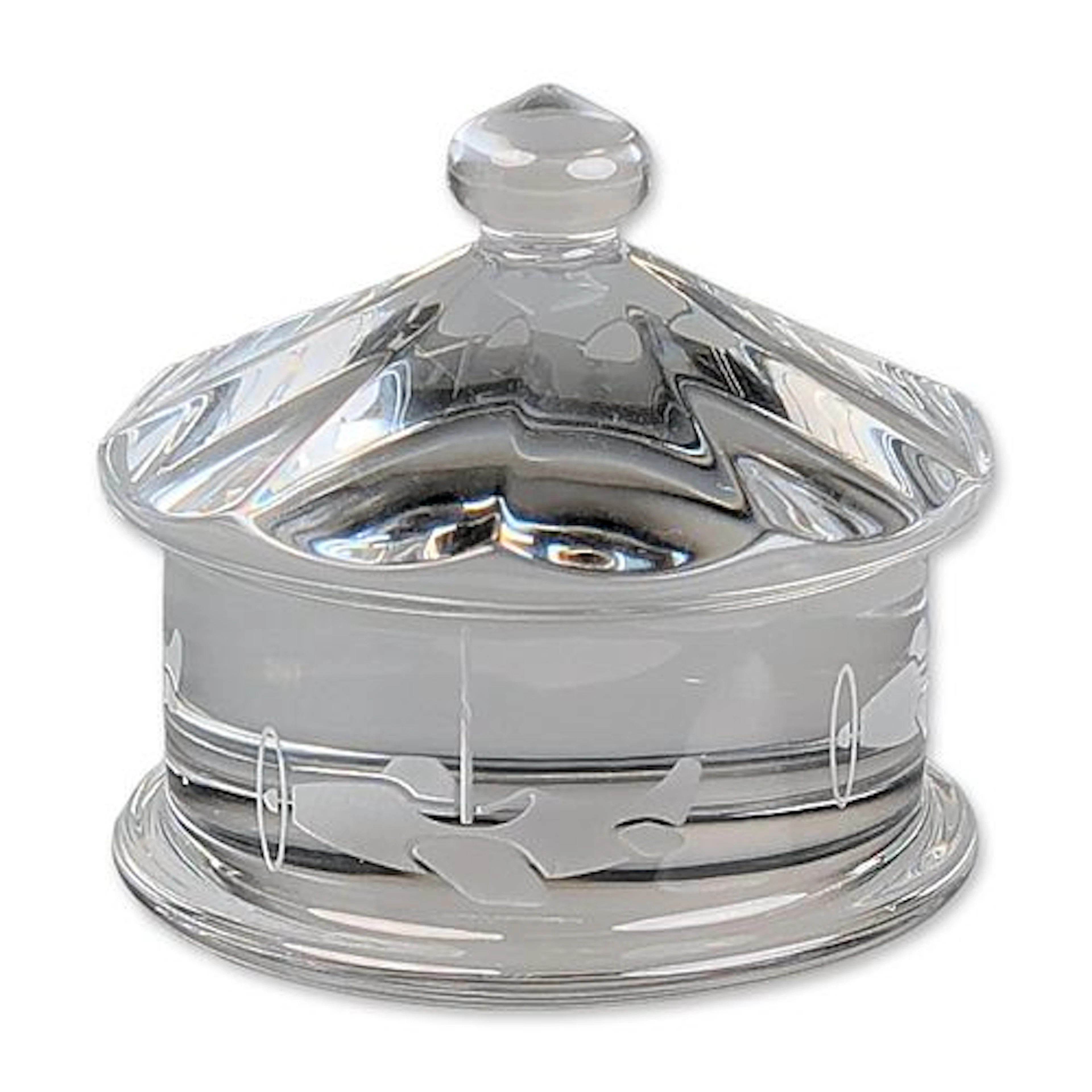 Baccarat Etched Crystal Lidded Condiment Jar