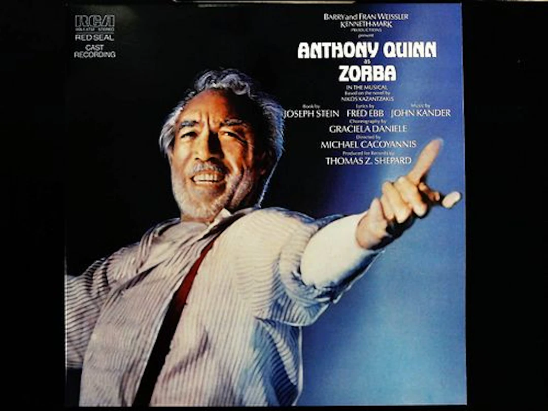 Zorba Original Cast Recording Vinyl LP Starring Anthony Quinn RCA Red Seal 1983