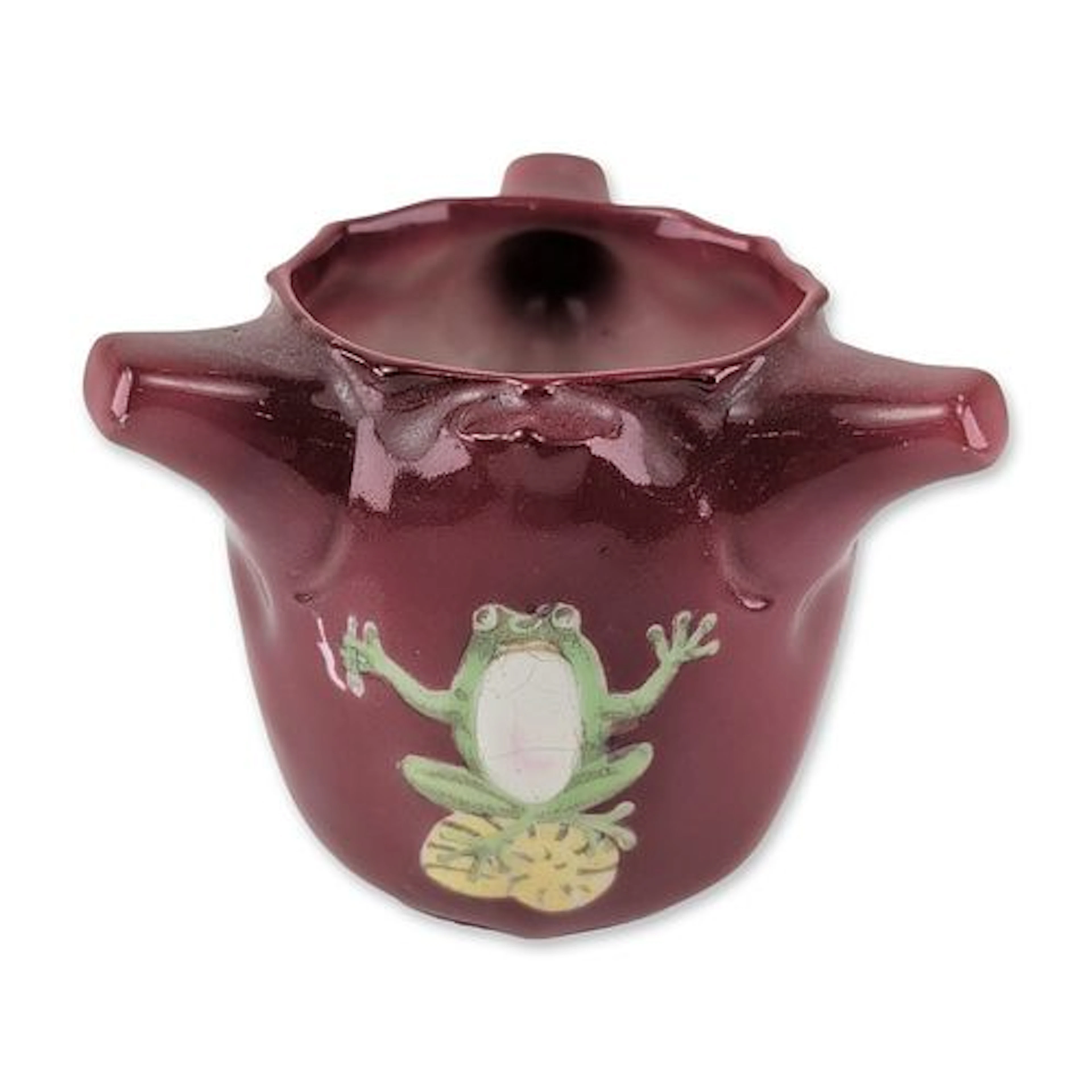 Royal Bayreuth Porcelain Small Frog and Lily Pad Vase