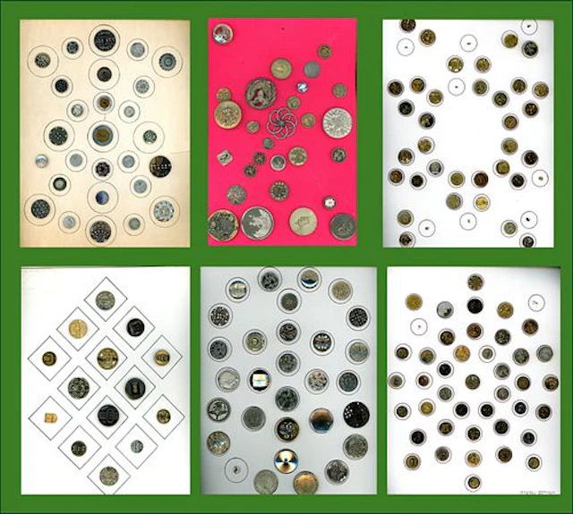 A BOX LOT INCLUDING AN ASSORTMENT OF CARDED BUTTONS