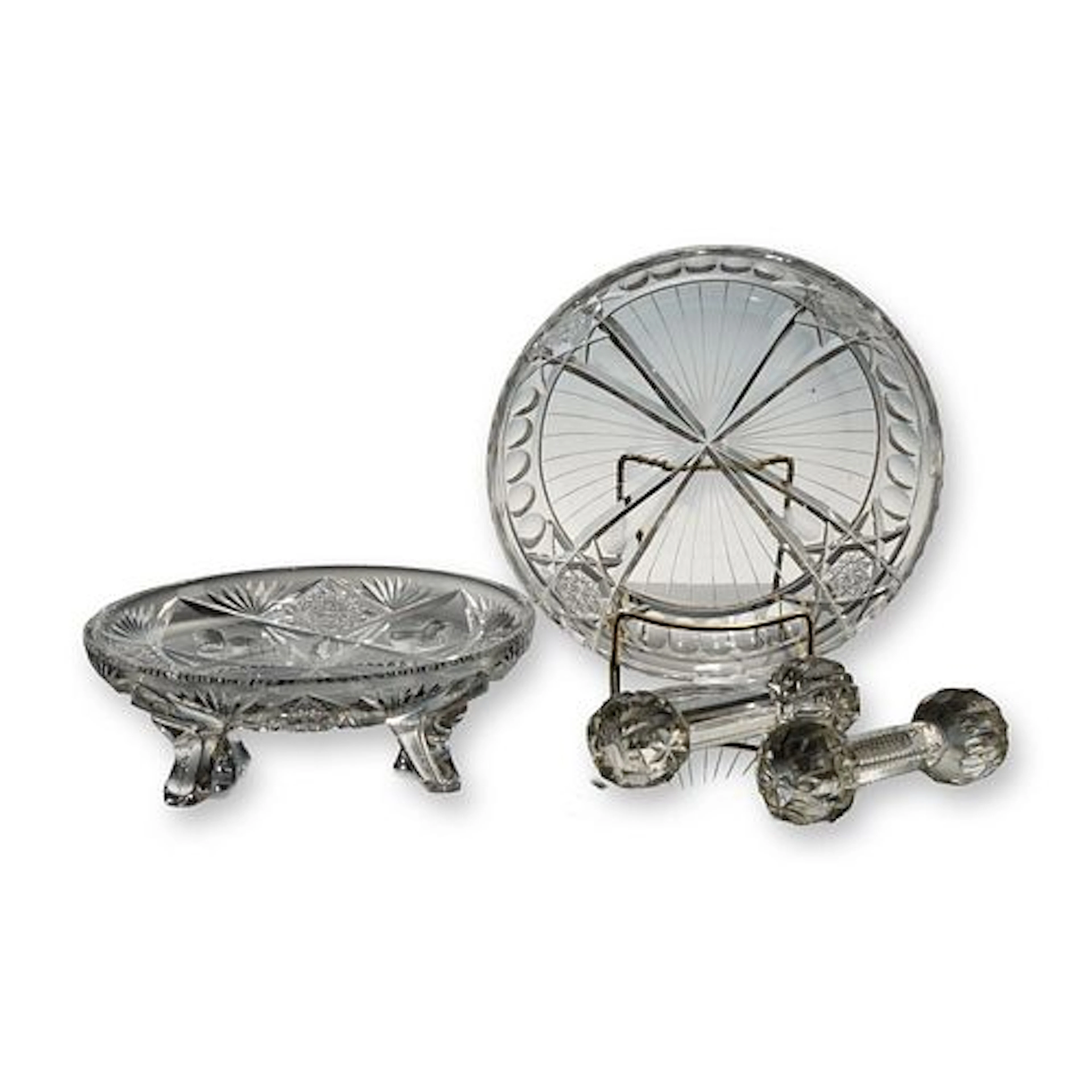 Four Pieces of American Brilliant Period Style Clear Cut Glass - Bowls