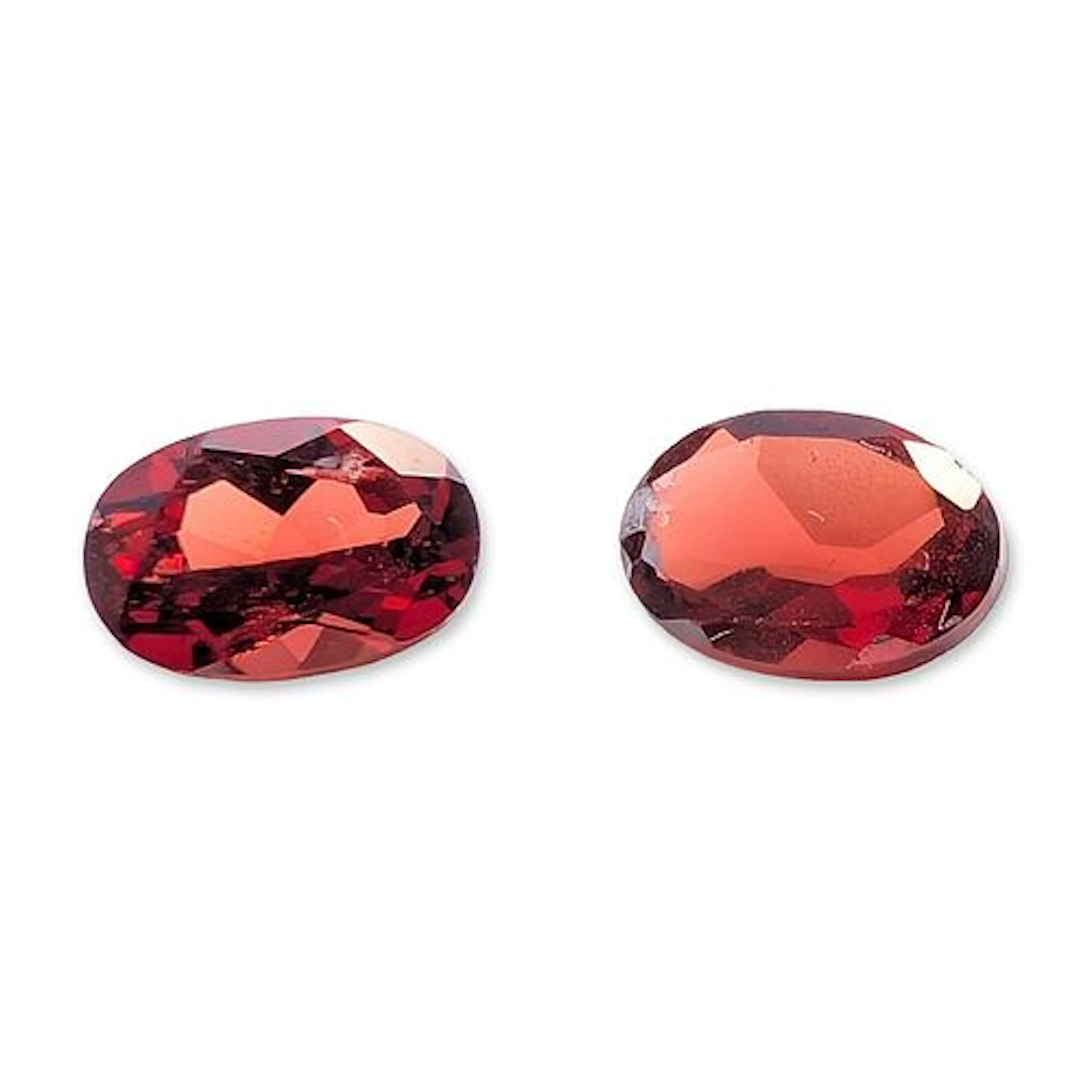 Pair of Oval Cut Red Garnet Gemstones
