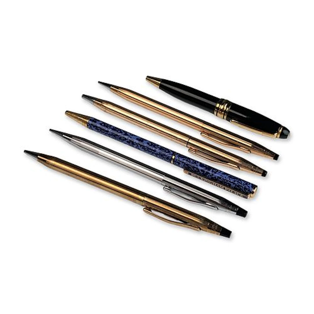6pc Cross Pens and Pencils, Buckingham Palace Pen and Compact Black Pen