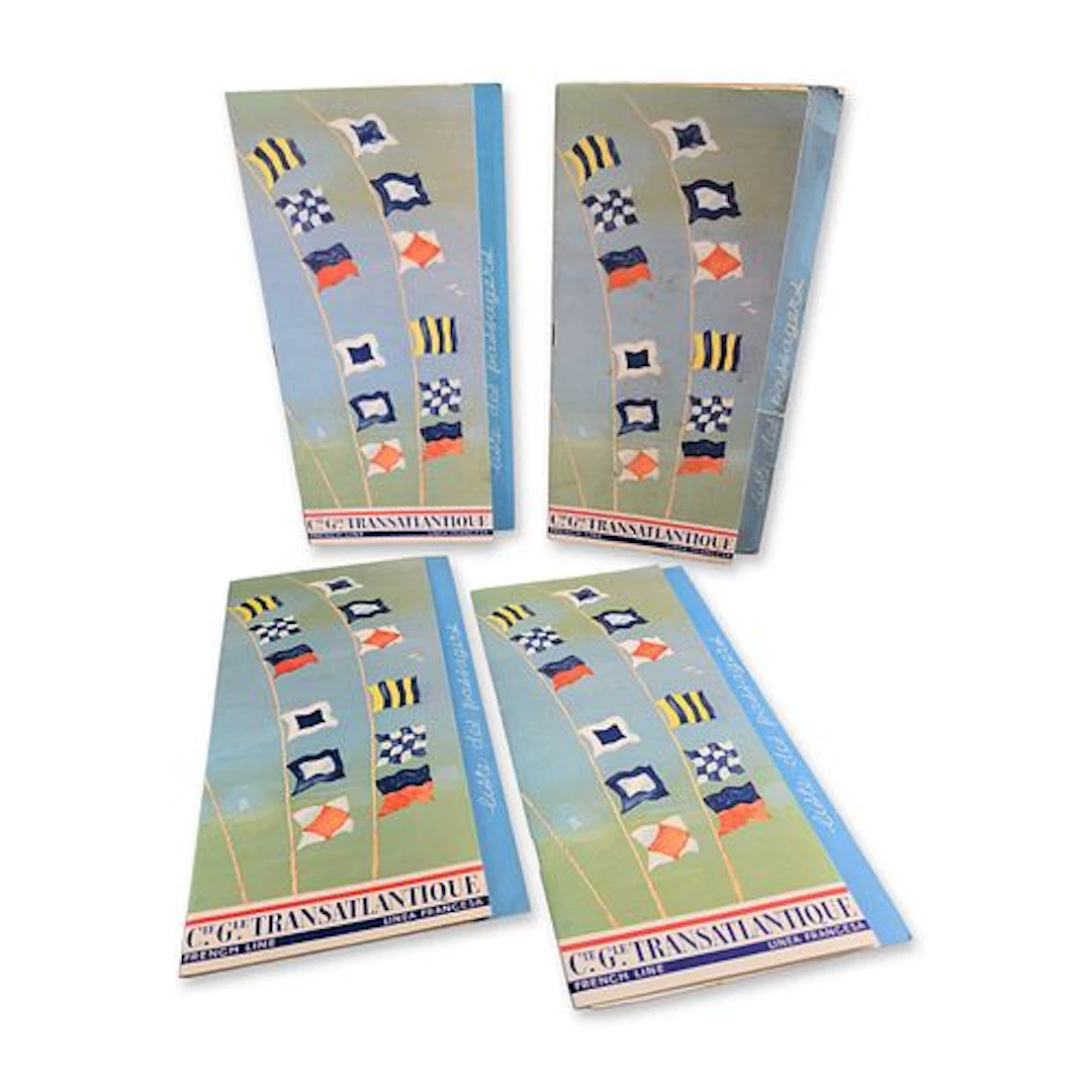 4pc French Line SS France Passenger Lists