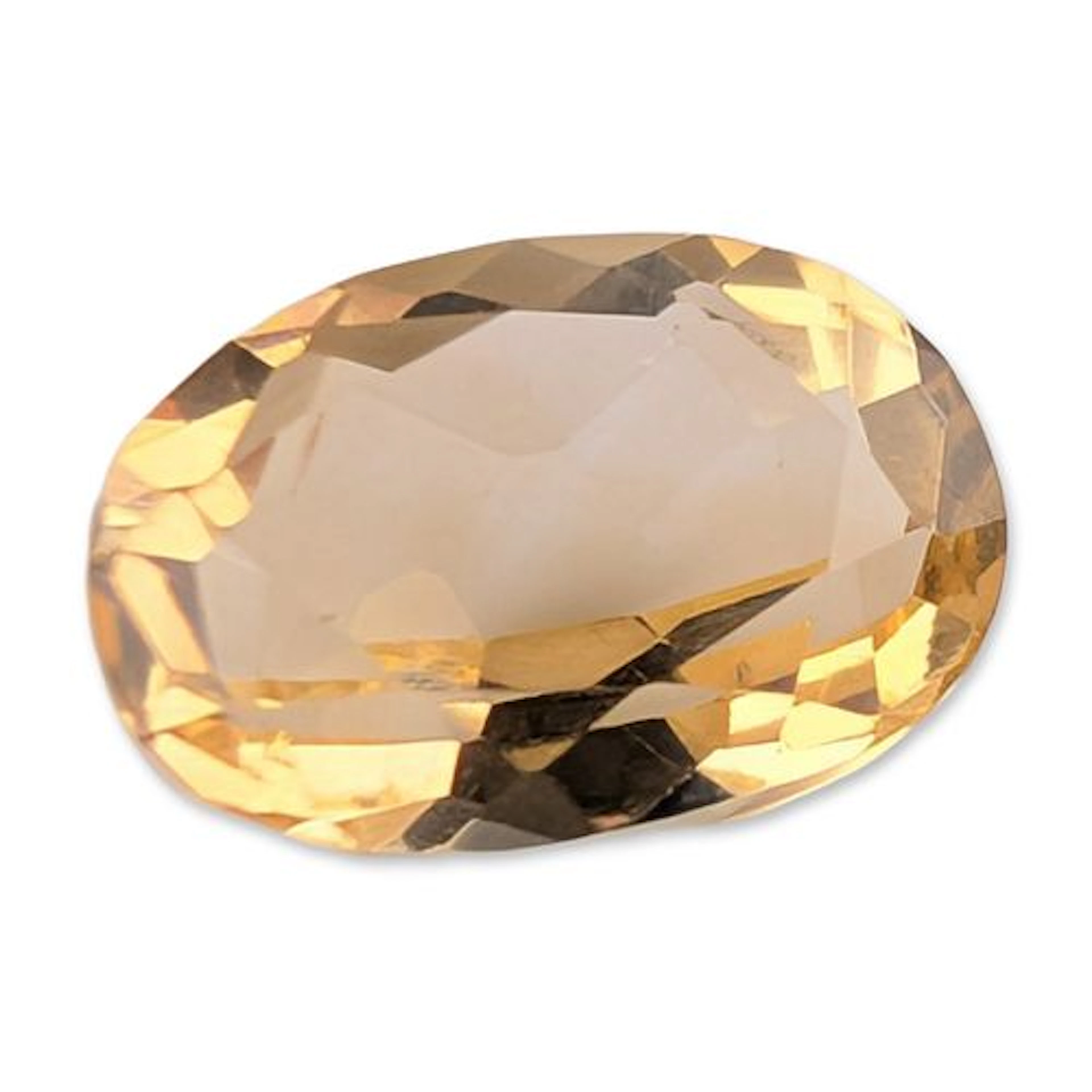 Oval Faceted Yellow Citrine Gemstone