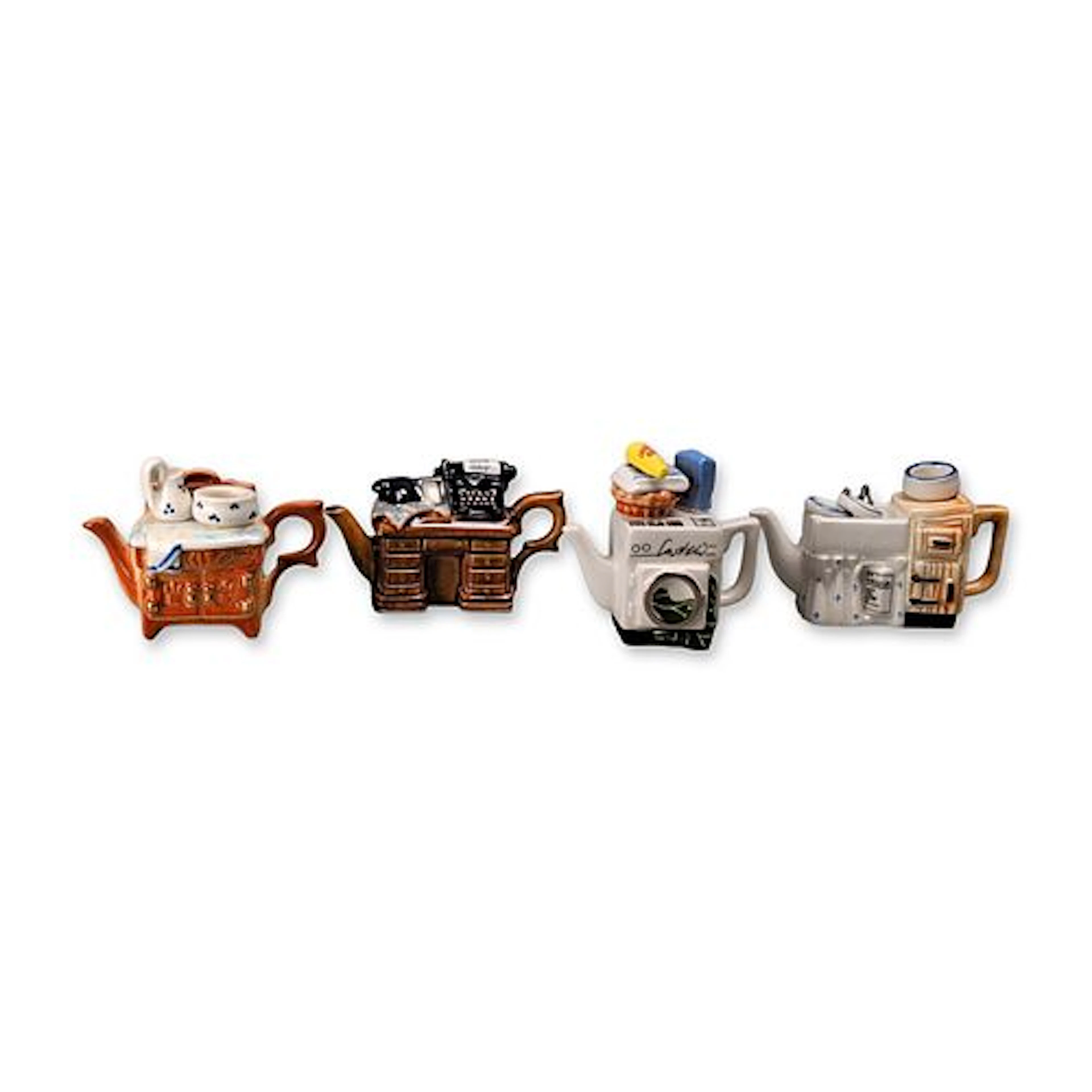 4pc Paul Cardew Miniature Porcelain Teapots