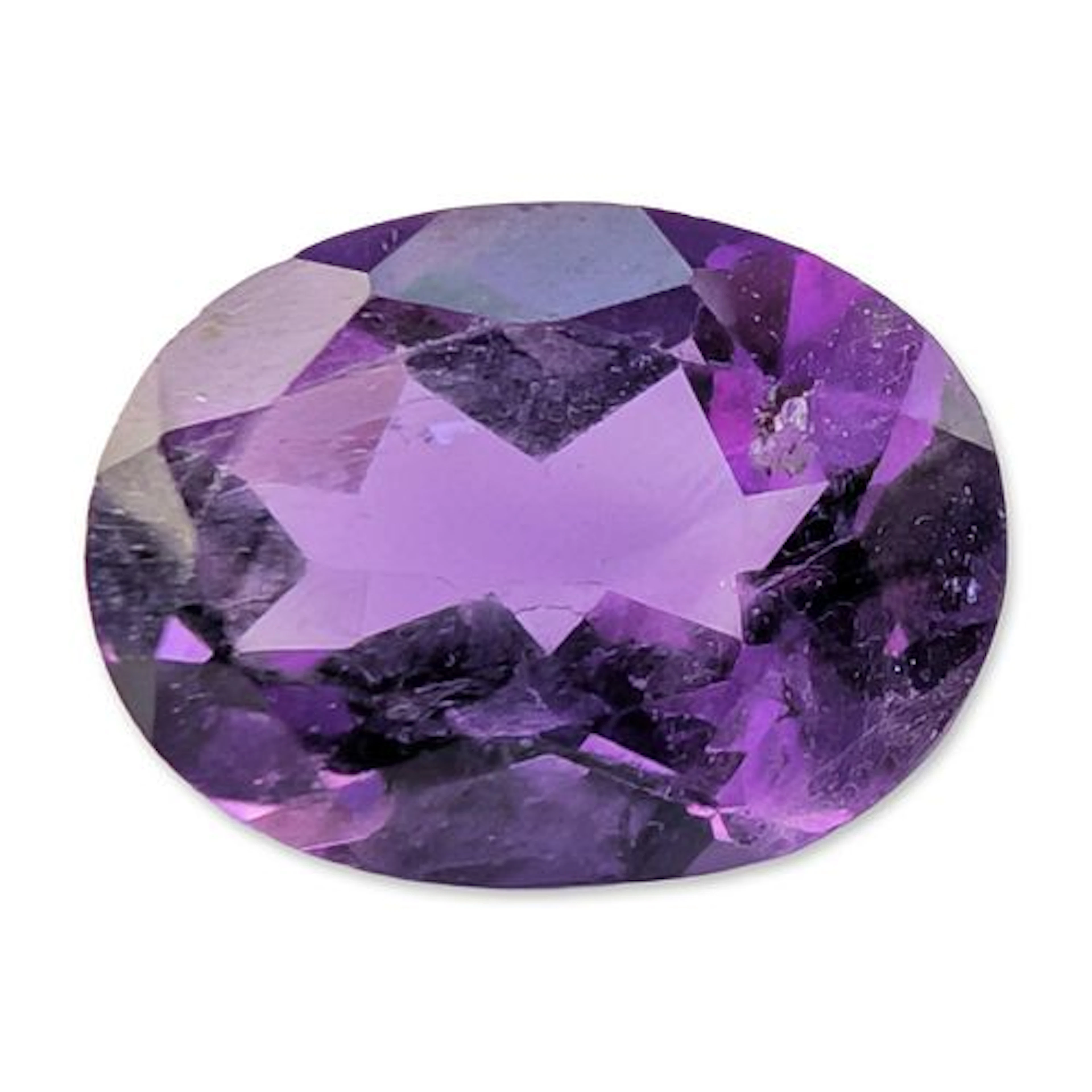 Oval Faceted Purple Amethyst Gemstone