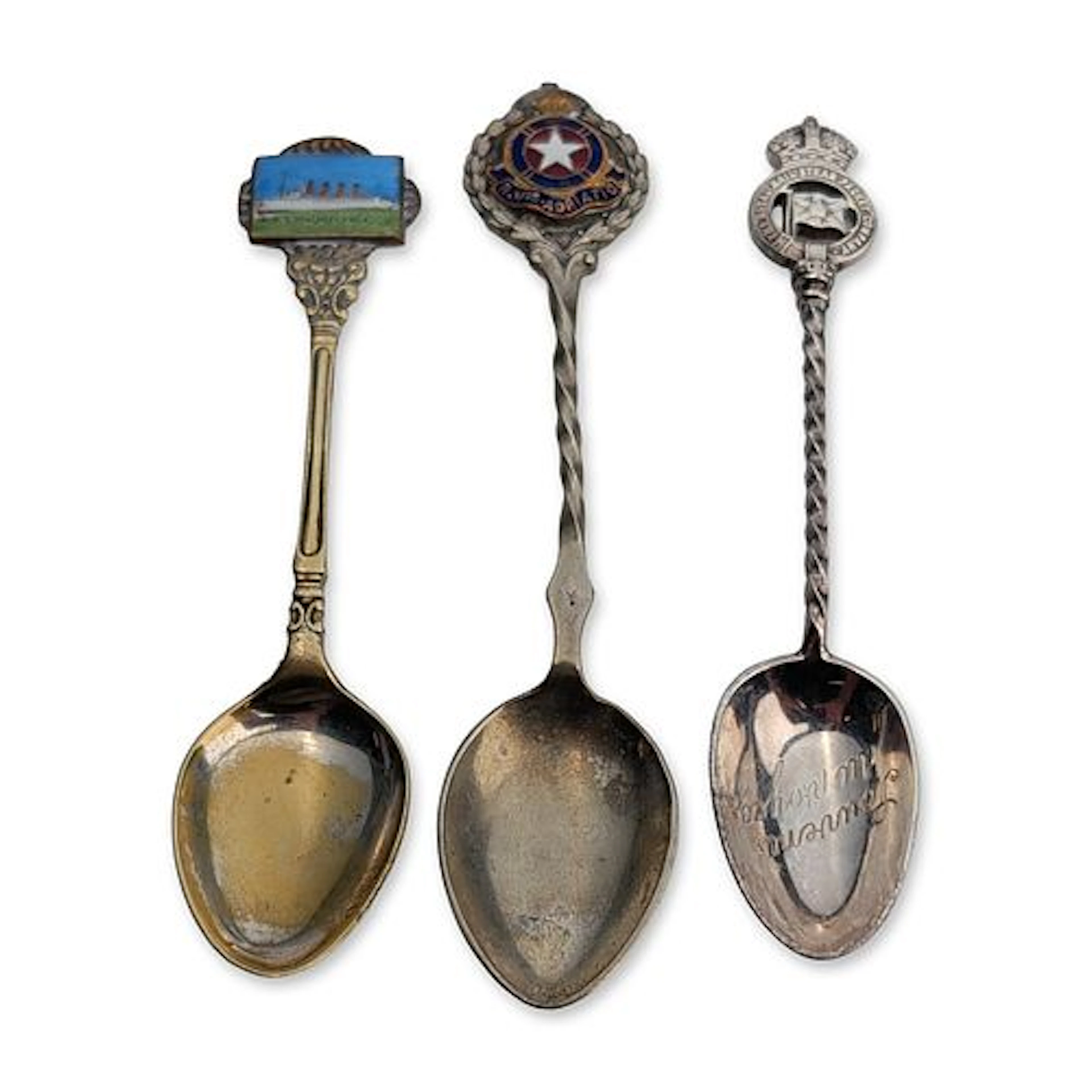 3pc Group of Maritime Souvenir Spoons