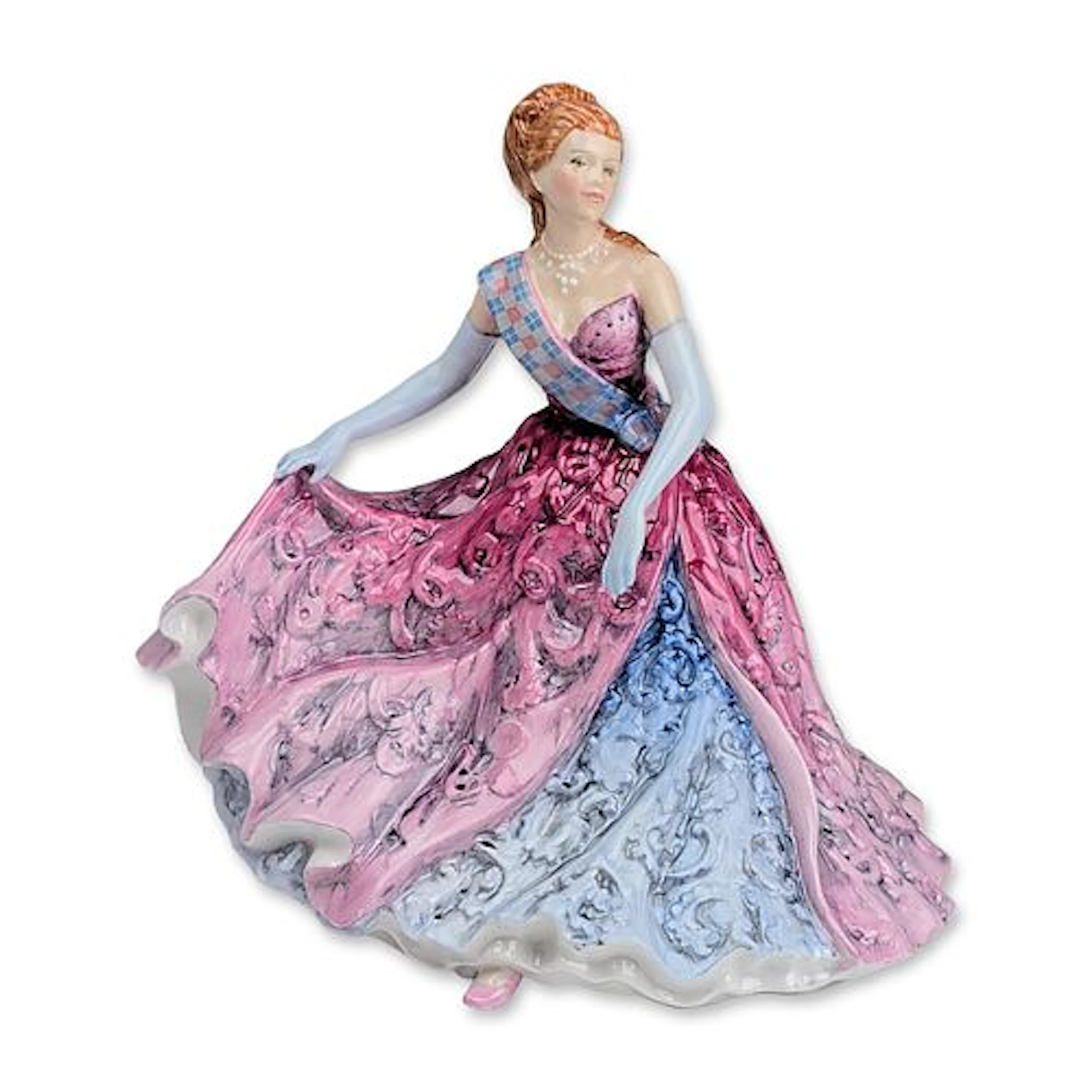 Royal Doulton Prototype Porcelain Pretty Lady in Pink and Blue Figurine