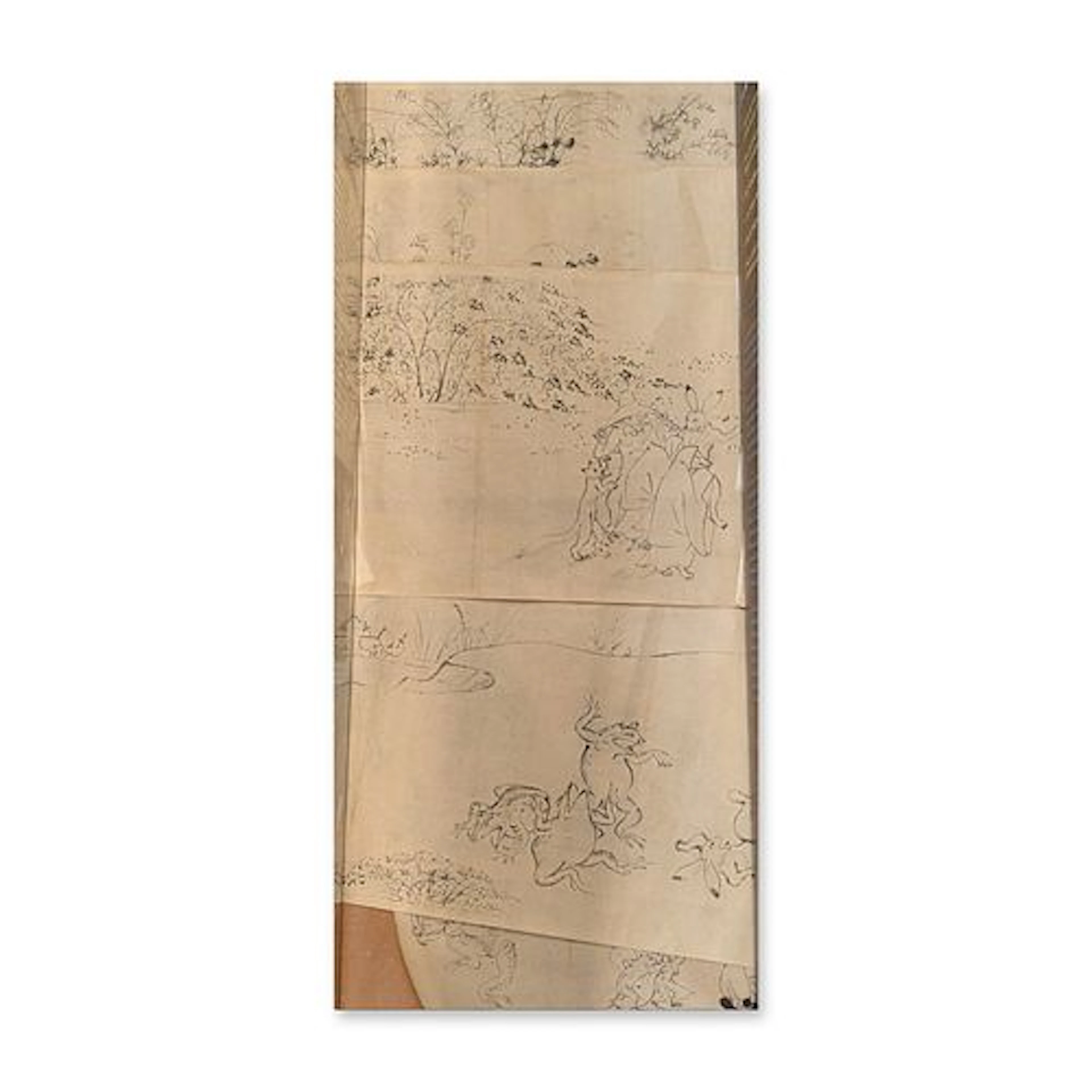 10pc Japanese Illustrations on Paper Choju-giga Style Scrolls of Frolicking