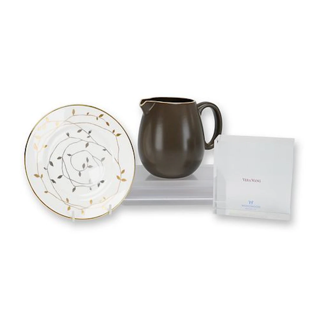 Lot of 3 Vera Wang for Wedgwood Items Including Gilded Leaf Dish and