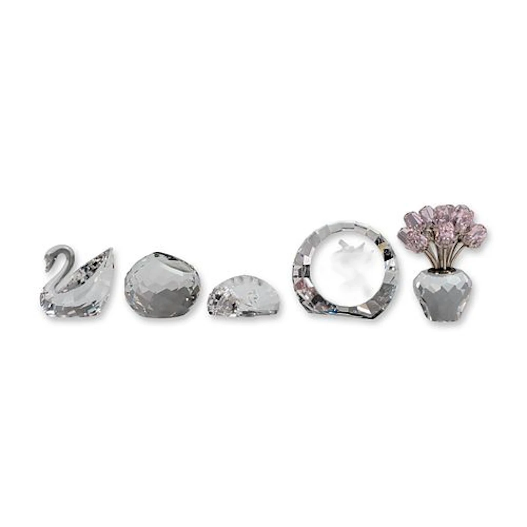 5pc Swarovski Faceted Lead Crystal Figurine Collection