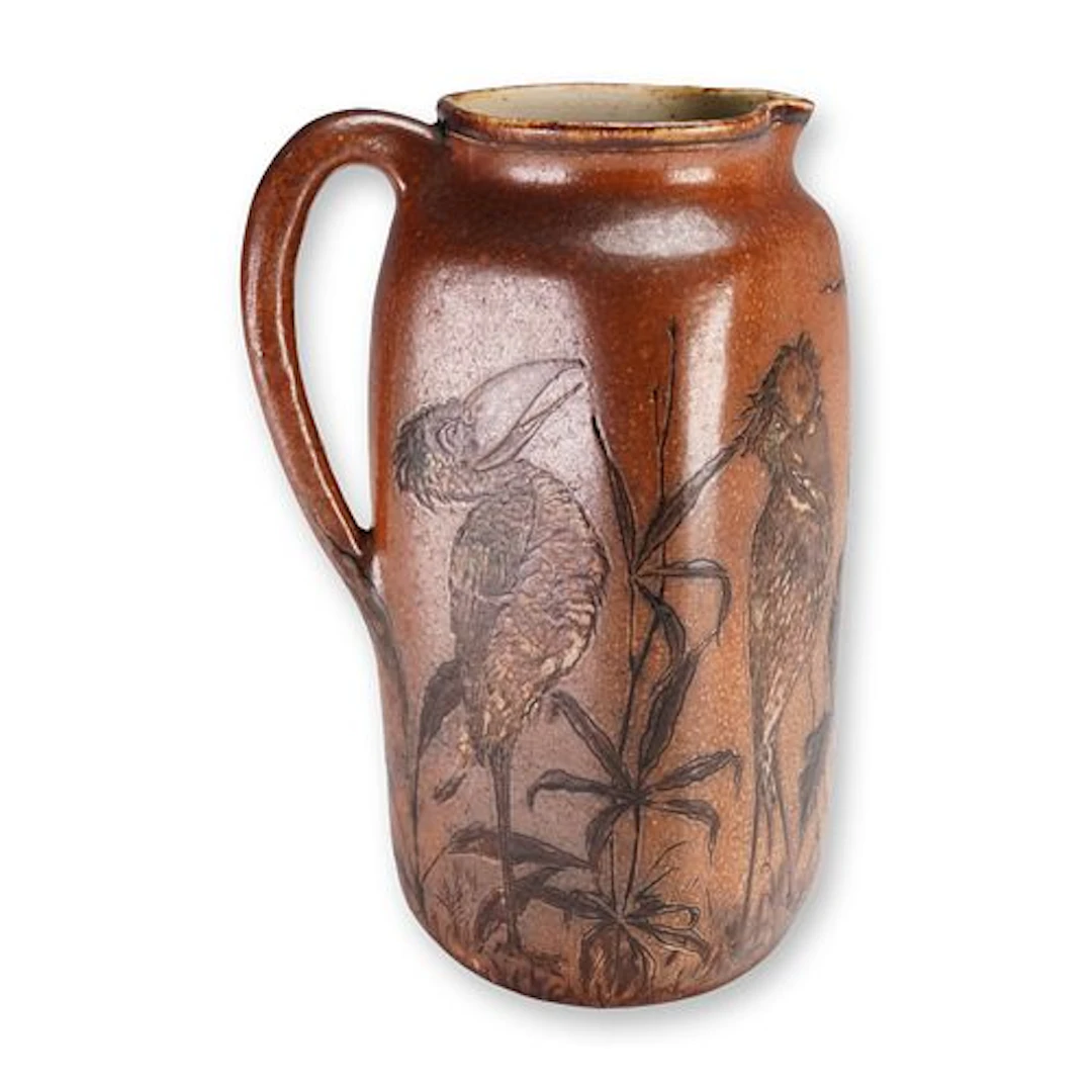 Martin Brothers Potters Salt Glazed Grotesque Birds Pitcher