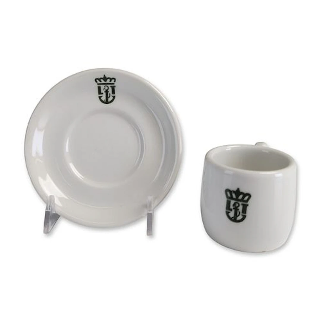 2pc Richard Ginori Lloyd Triestino Shipping Company Porcelain Demitasse