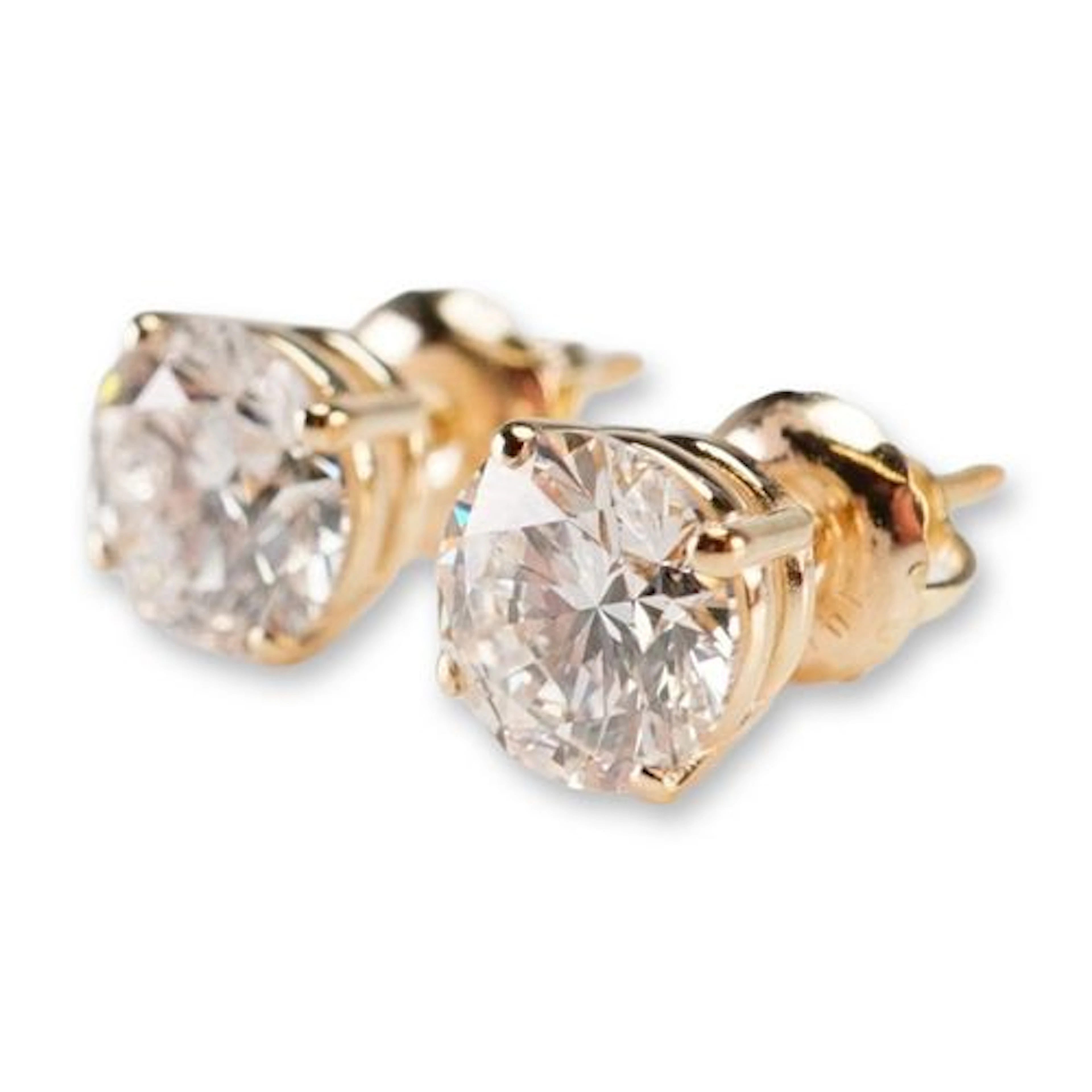 14K Gold 1.85ctw Diamond Stud Earrings