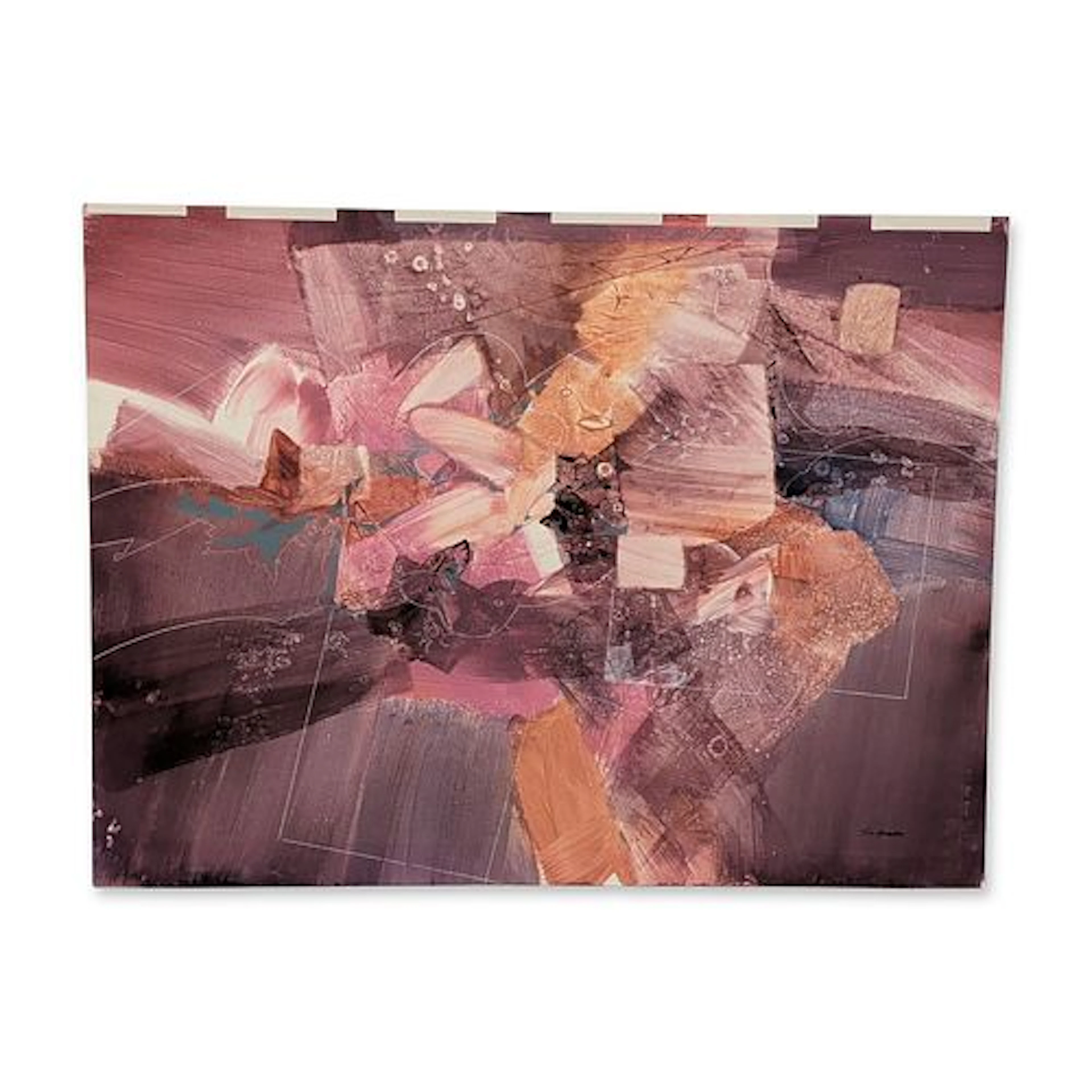 Tom Anderson (American b. 1951) Abstract Mixed Media on Board Painting, Signed