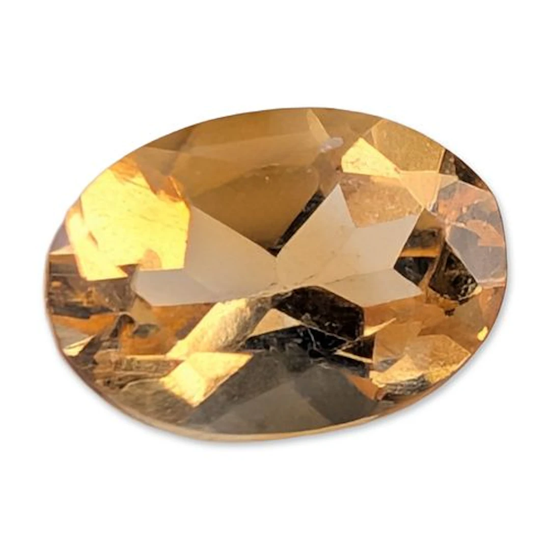 Oval Faceted Yellow Citrine Gemstone