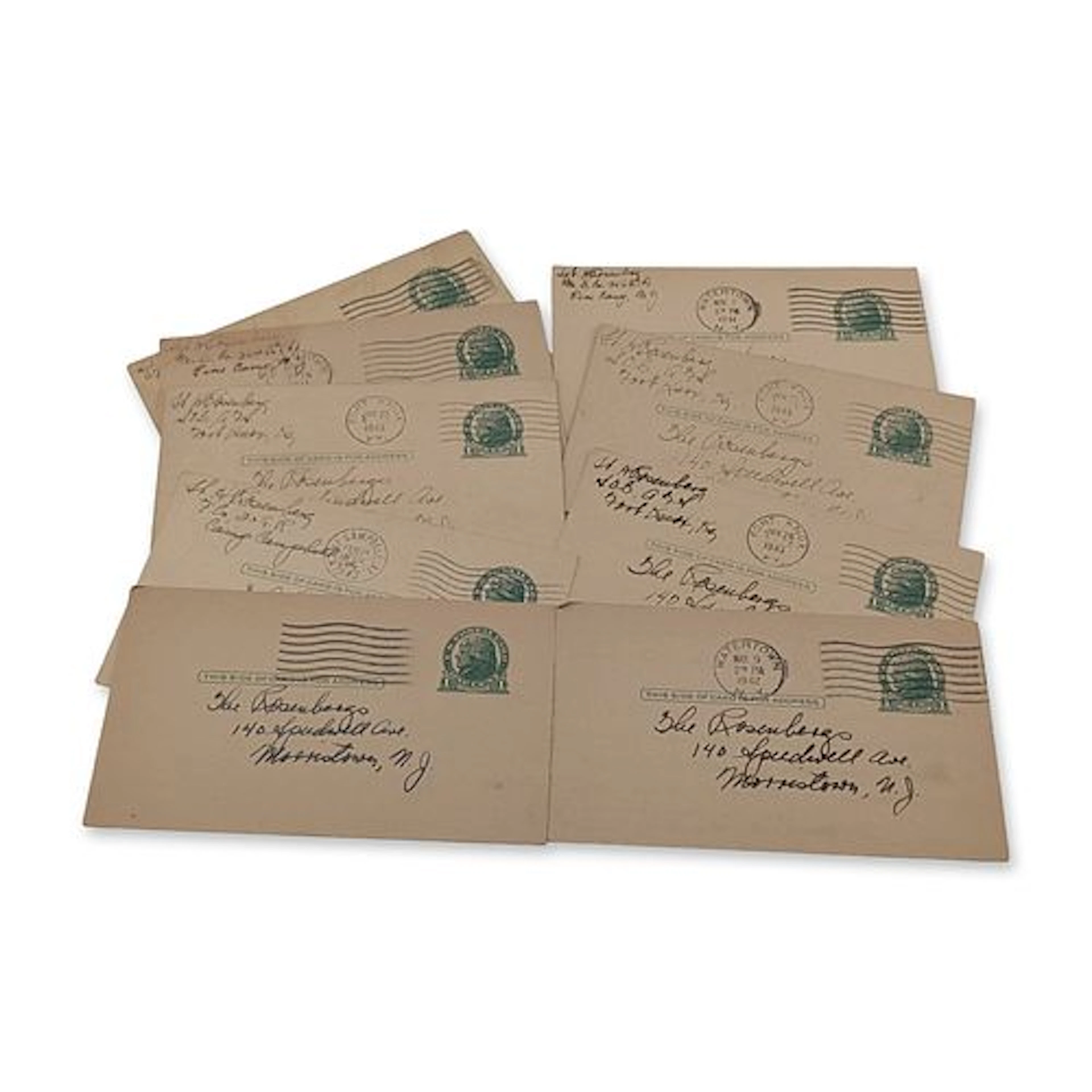 9pc US 1941-1943 Group of WWII Military Postal Stationery Cards