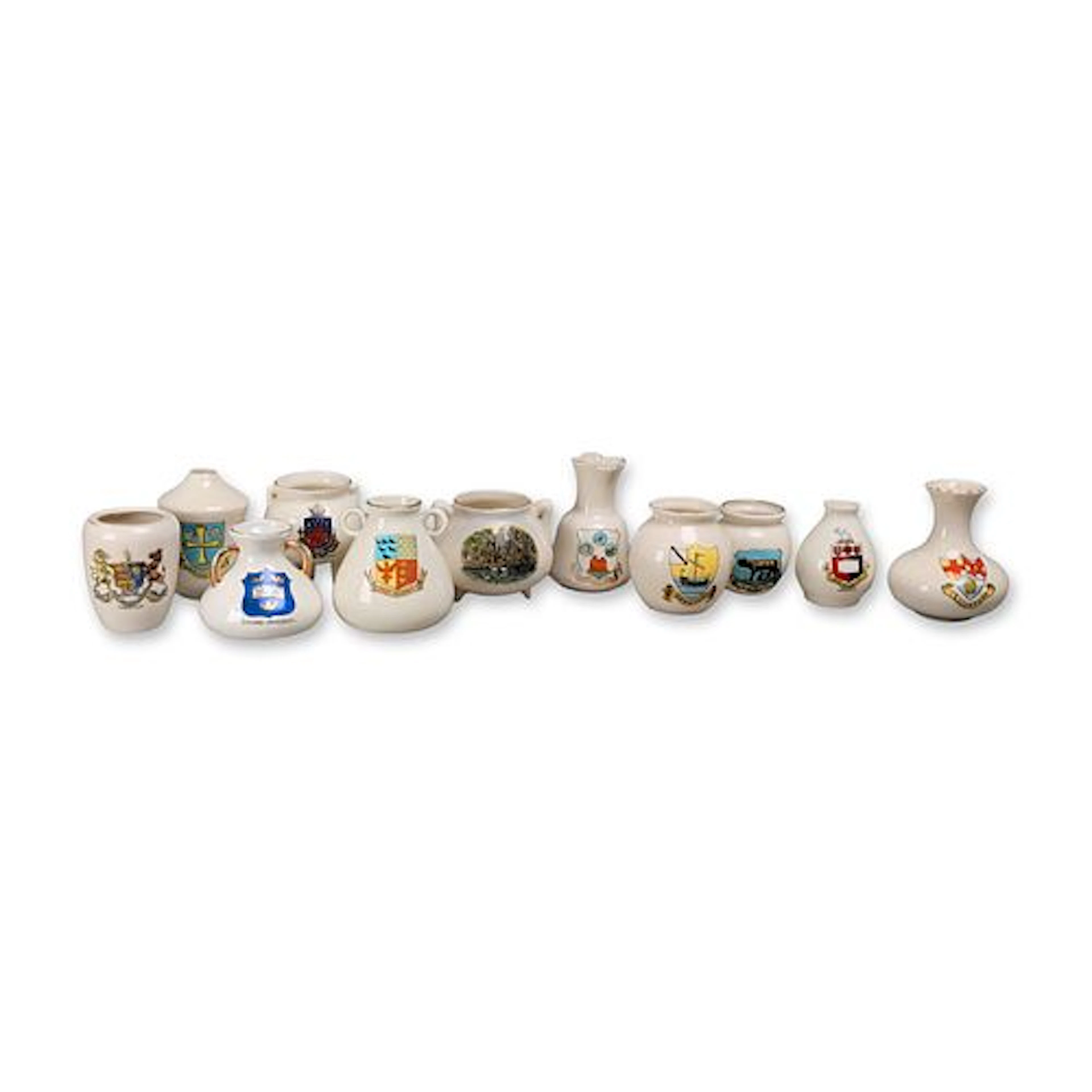Collection of Shelley and Foley China Souvenir Crested Figurines