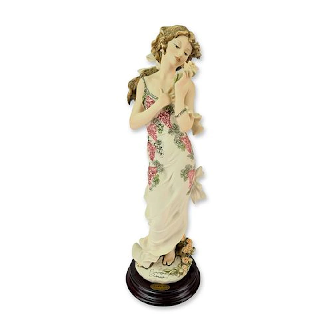 Giuseppe Armani Florence Cold-Cast Porcelain Fanciulla con Rosa Sculpture