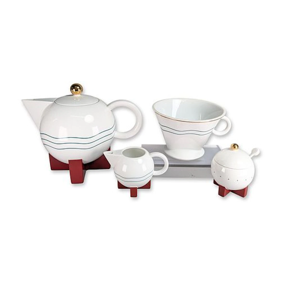5pc Michael Graves Swid Powell Big Dripper Porcelain Coffee Set