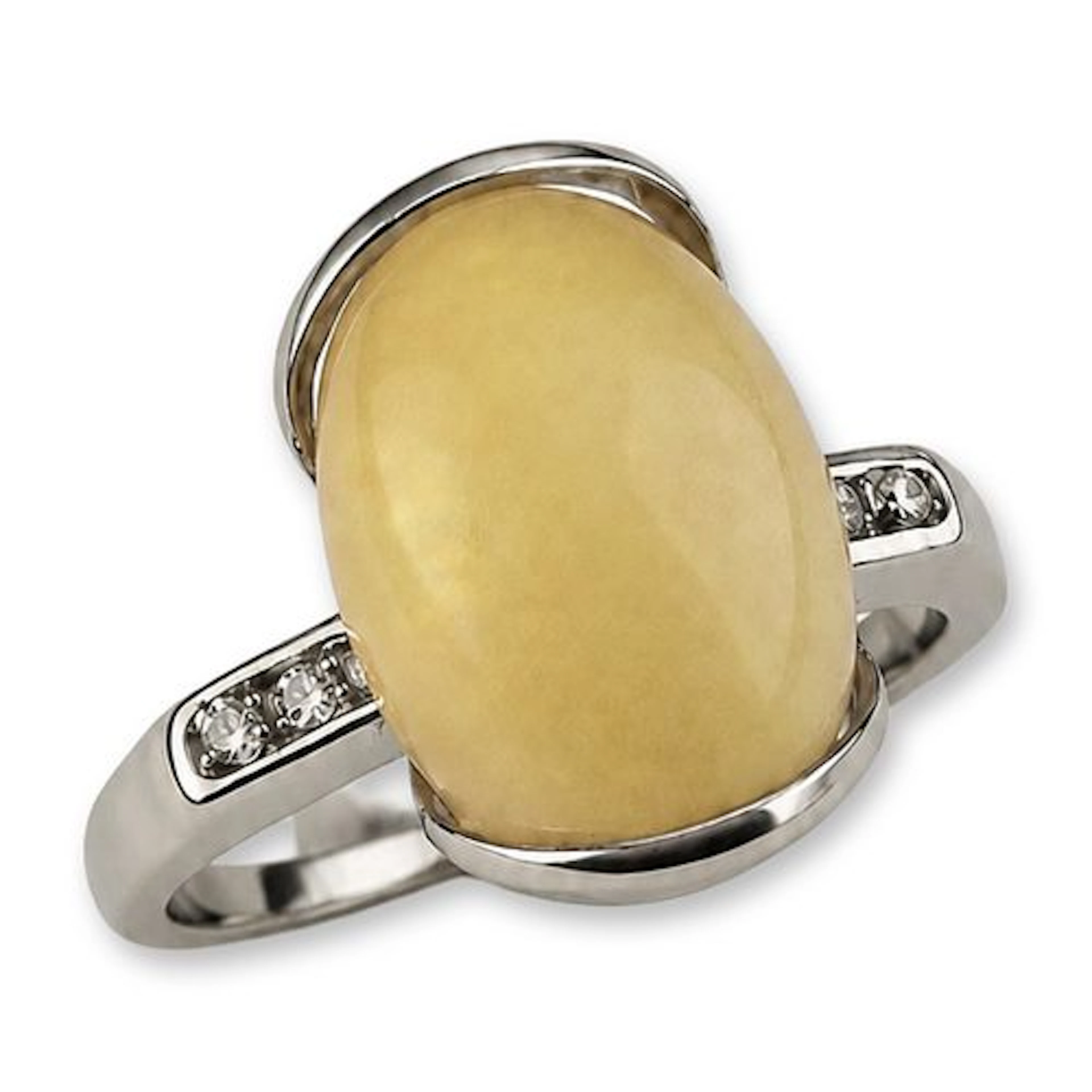 14K White Gold 4.77ct Opal and Diamond Ring