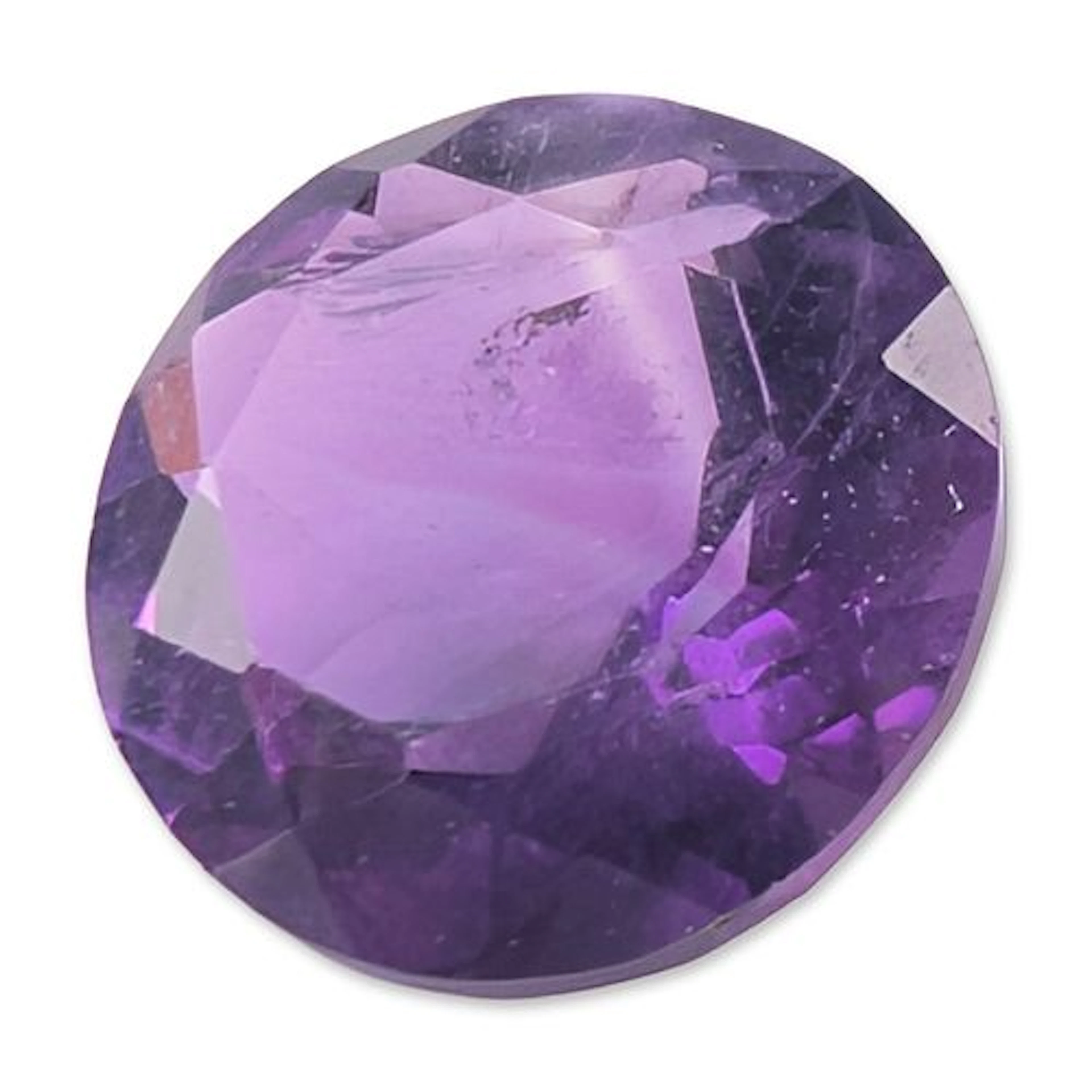 Round Brilliant Cut Amethyst Gemstone