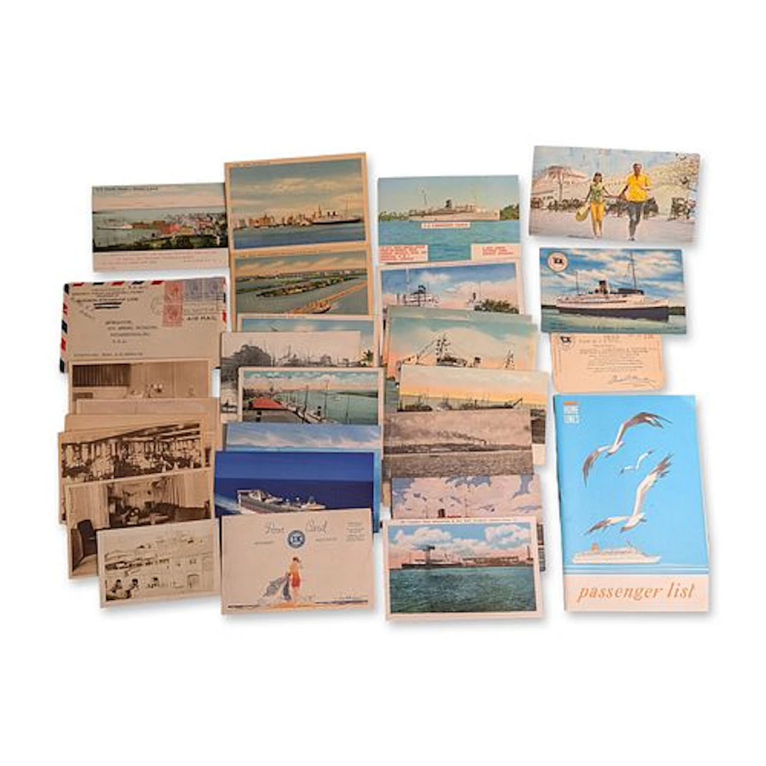 Collection of Vintage Maritime Postcards and Cruise Ephemera