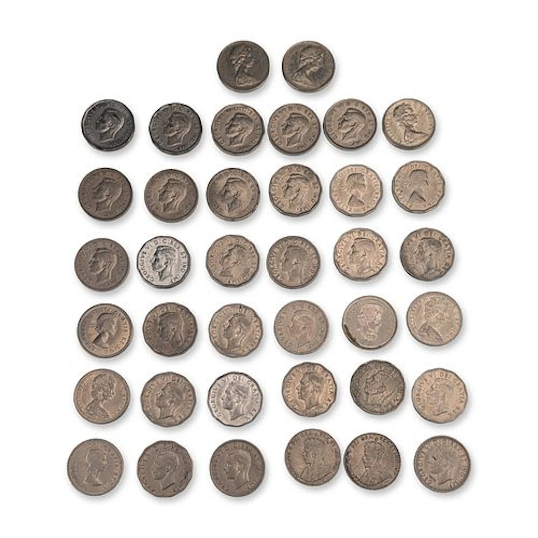 38pc Collection of 1927 - 2006 Canada 5-Cent Coins