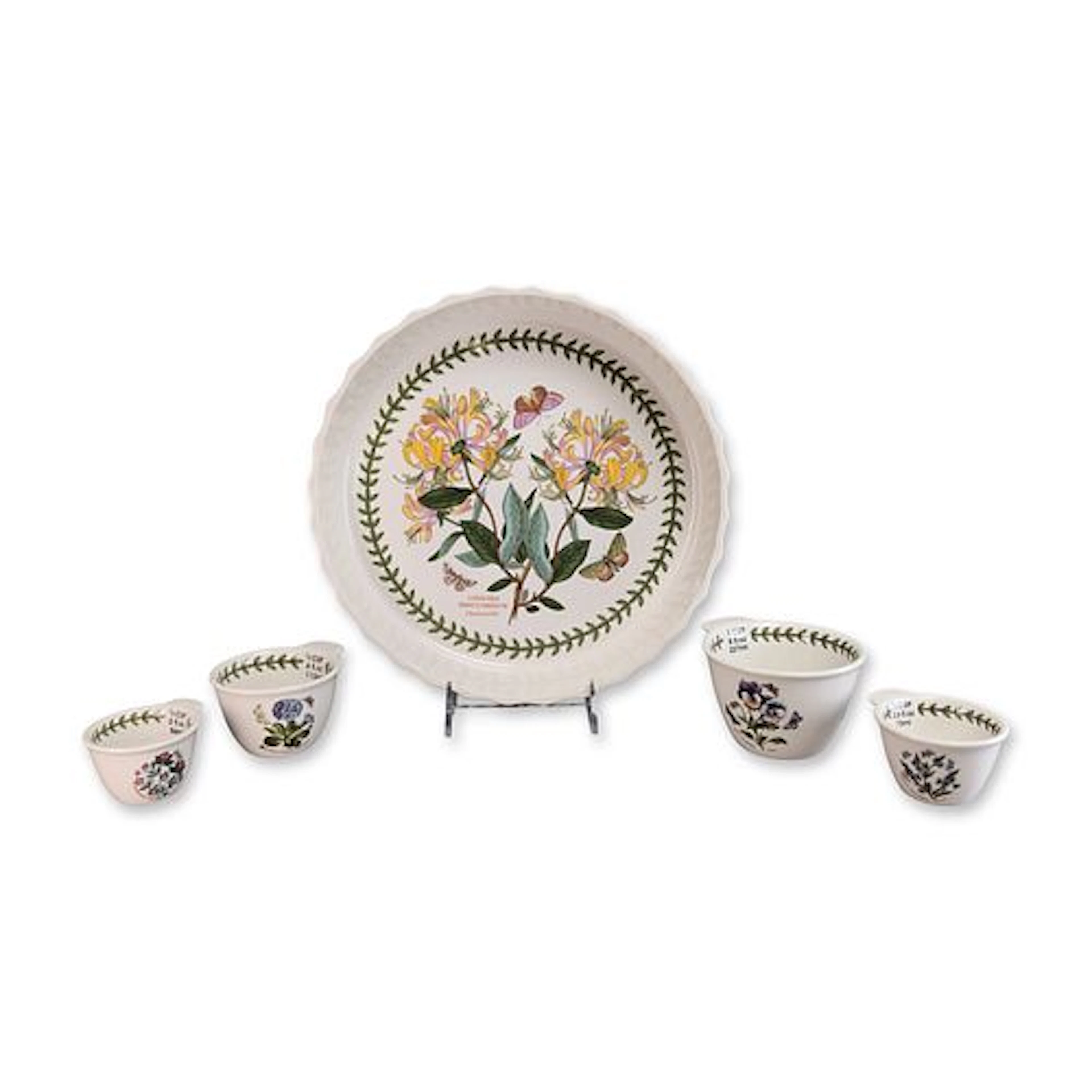 5pc Portmeirion Botanic Garden Flan Dish and Measuring Cups