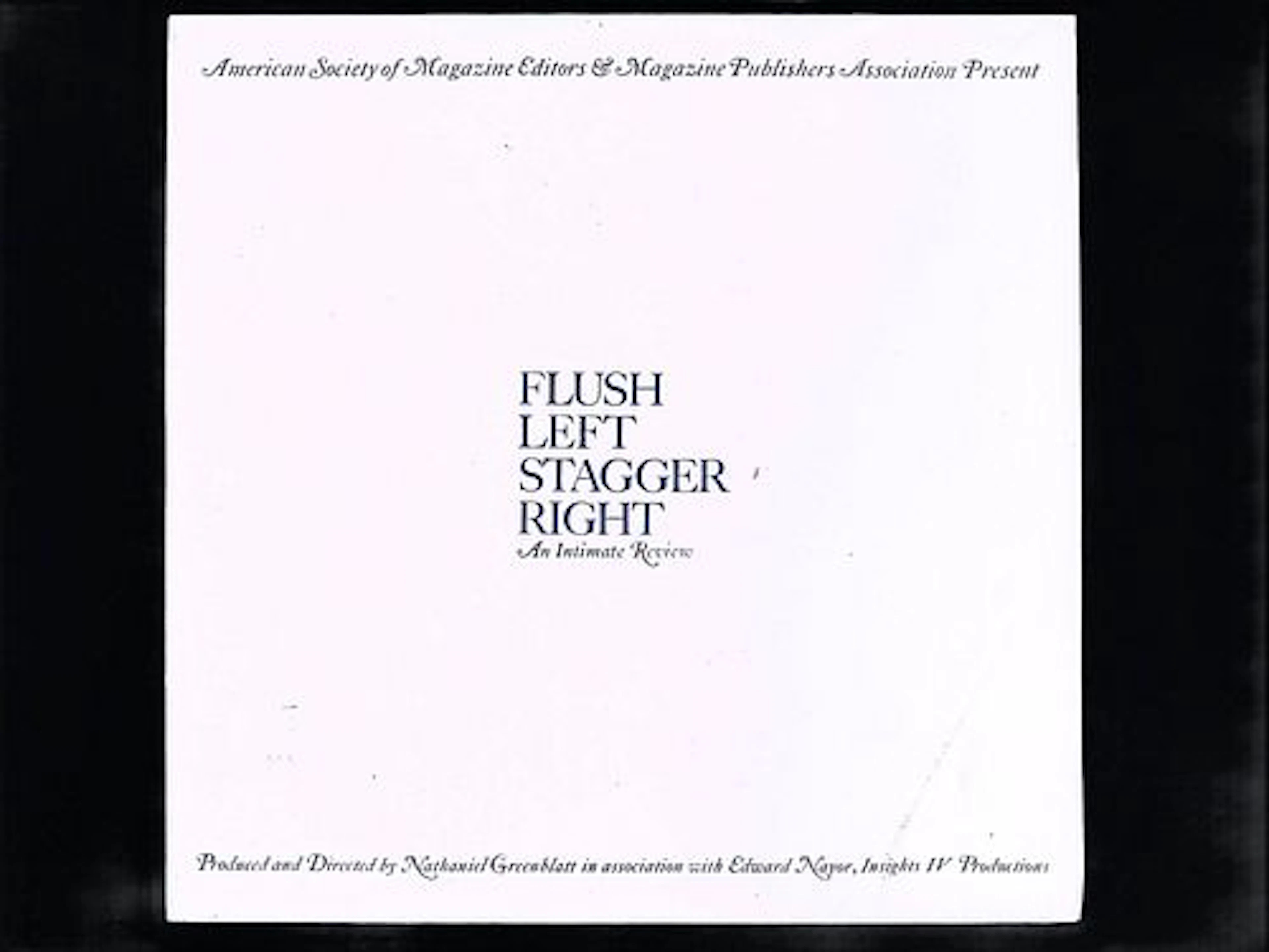 Flush Left Stagger Right Intimate Review 1966 Vinyl LP