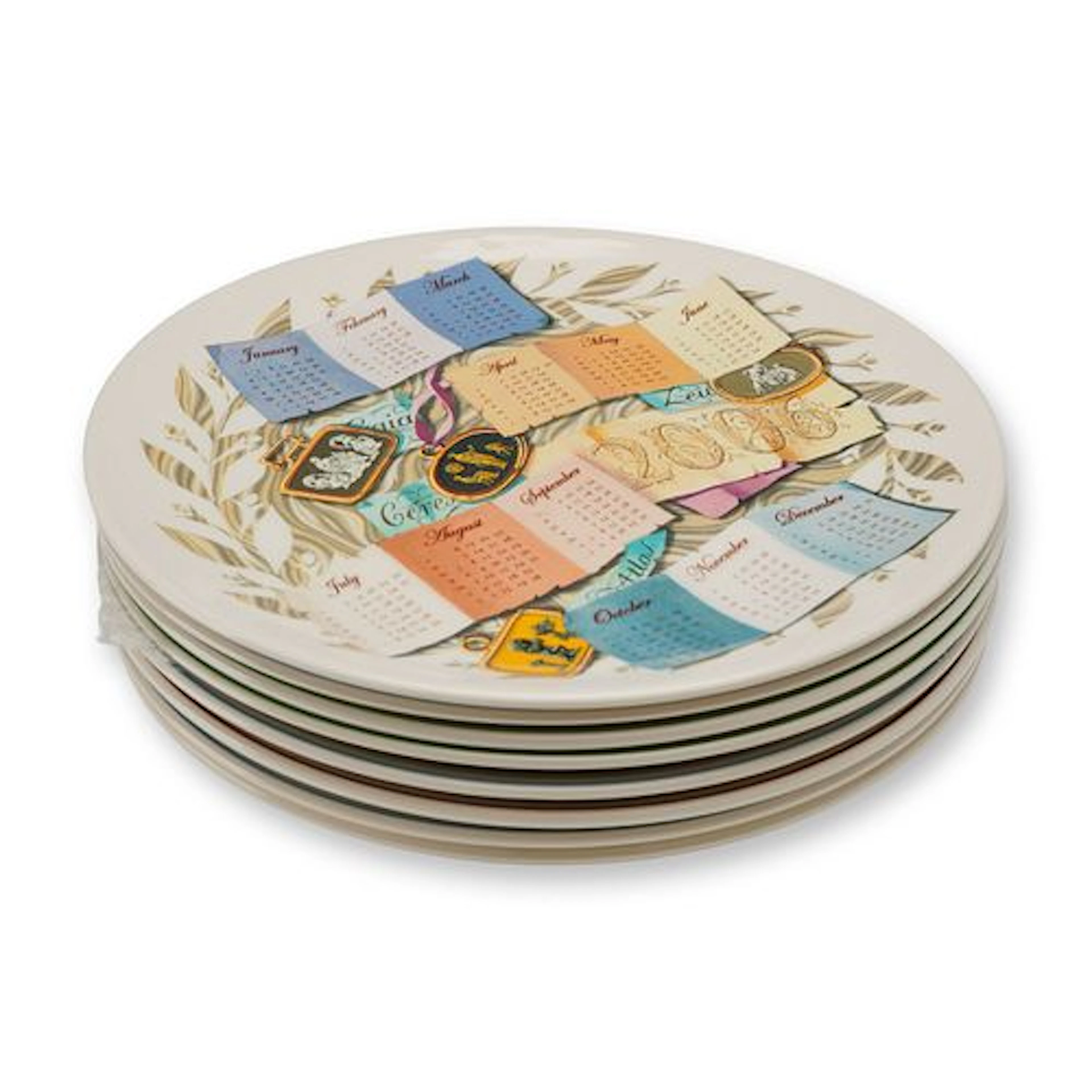 8pc Wedgwood Queen's Ware Calendar Plates 2000-2006