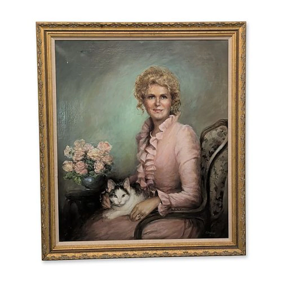 Kaethe Hoeltzell (American 1925-2013) Oil on Canvas, Elegant Lady