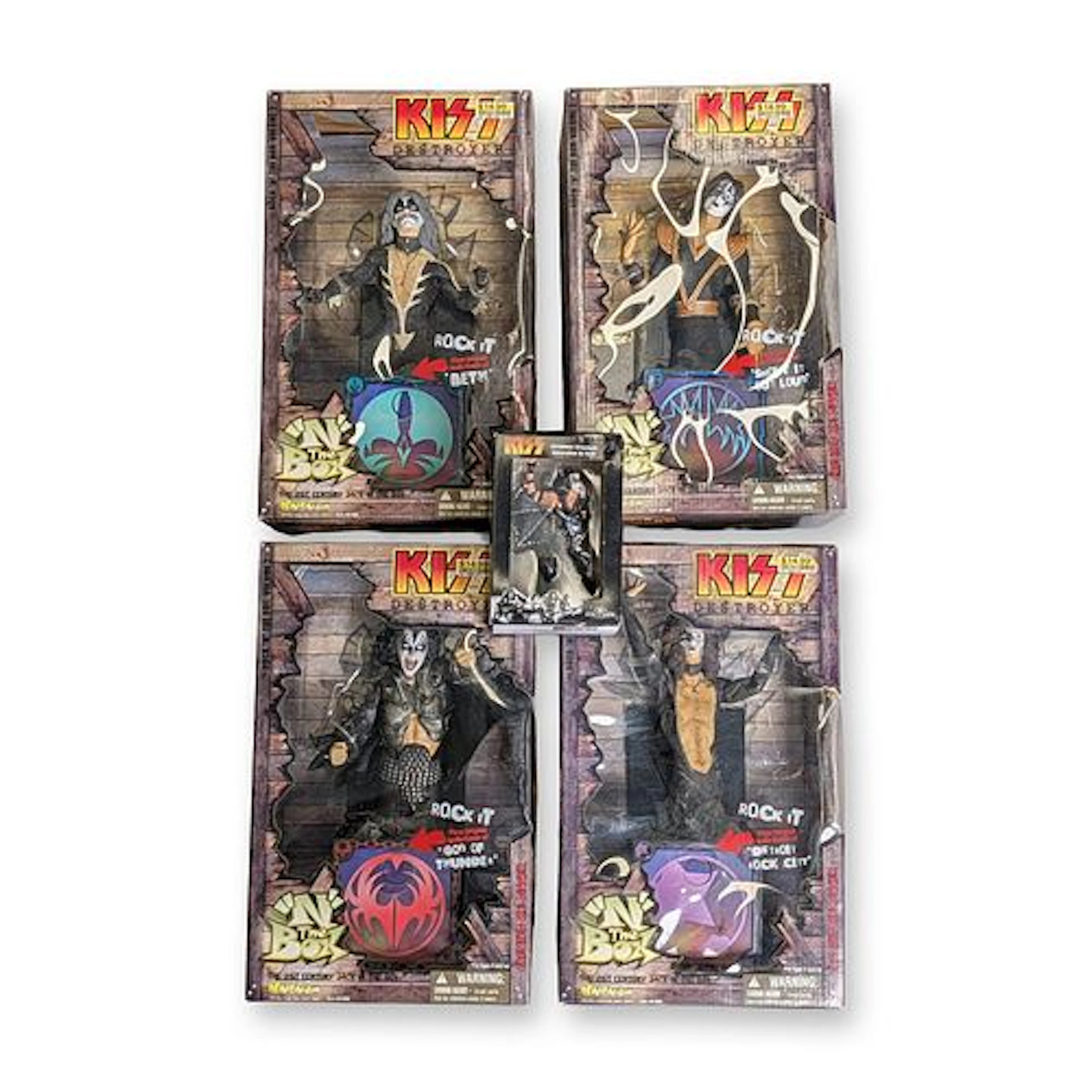 5pc Art Asylum KISS Destroyer Jack In The Box Figurines plus Christmas Ornament
