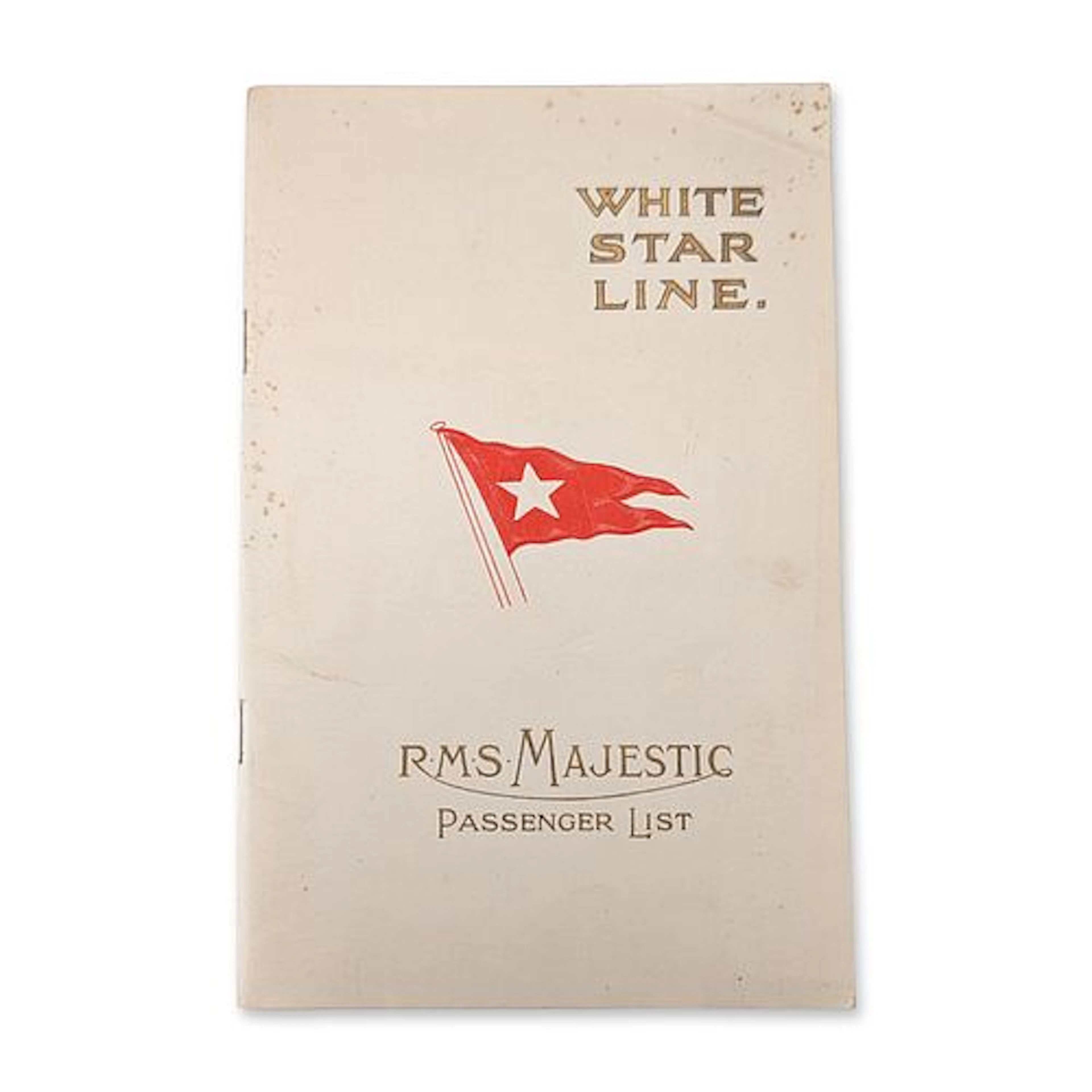 White Star Line 1923 RMS Majestic Passenger List