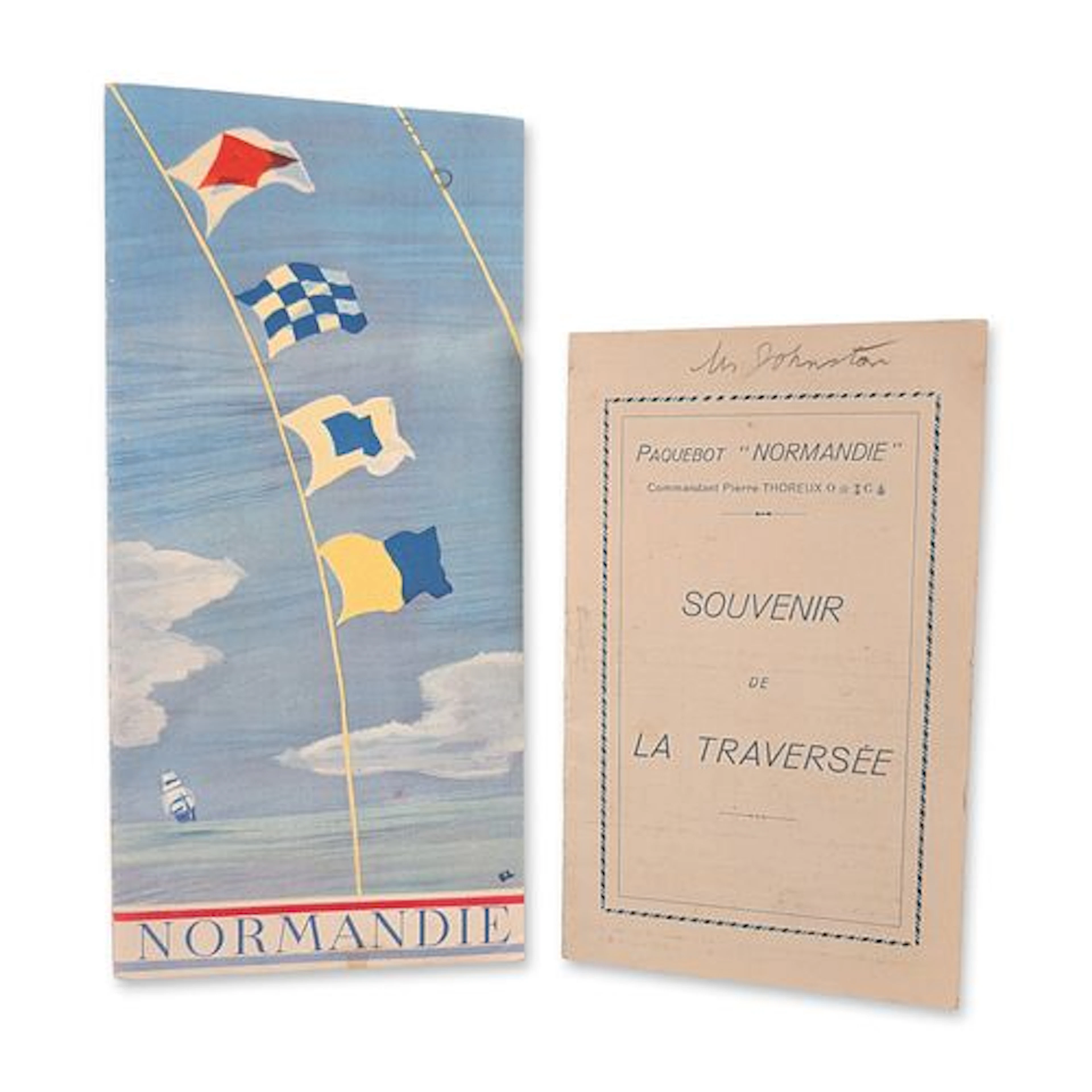 2pc SS Normandie Ephemera Group 1935 and 1938