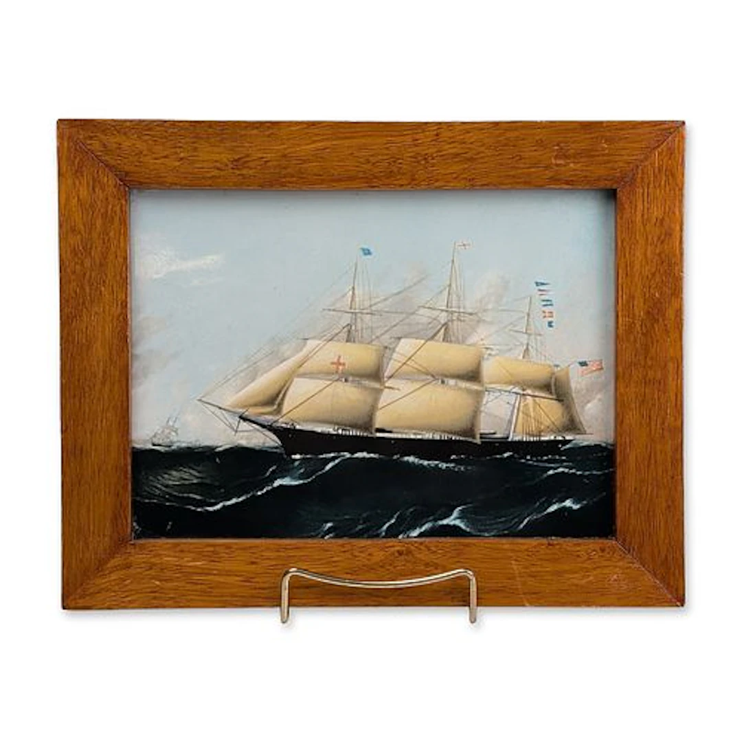 Wedgwood of Etruria & Barlaston Framed Porcelain Nautical Tile, Dreadnought