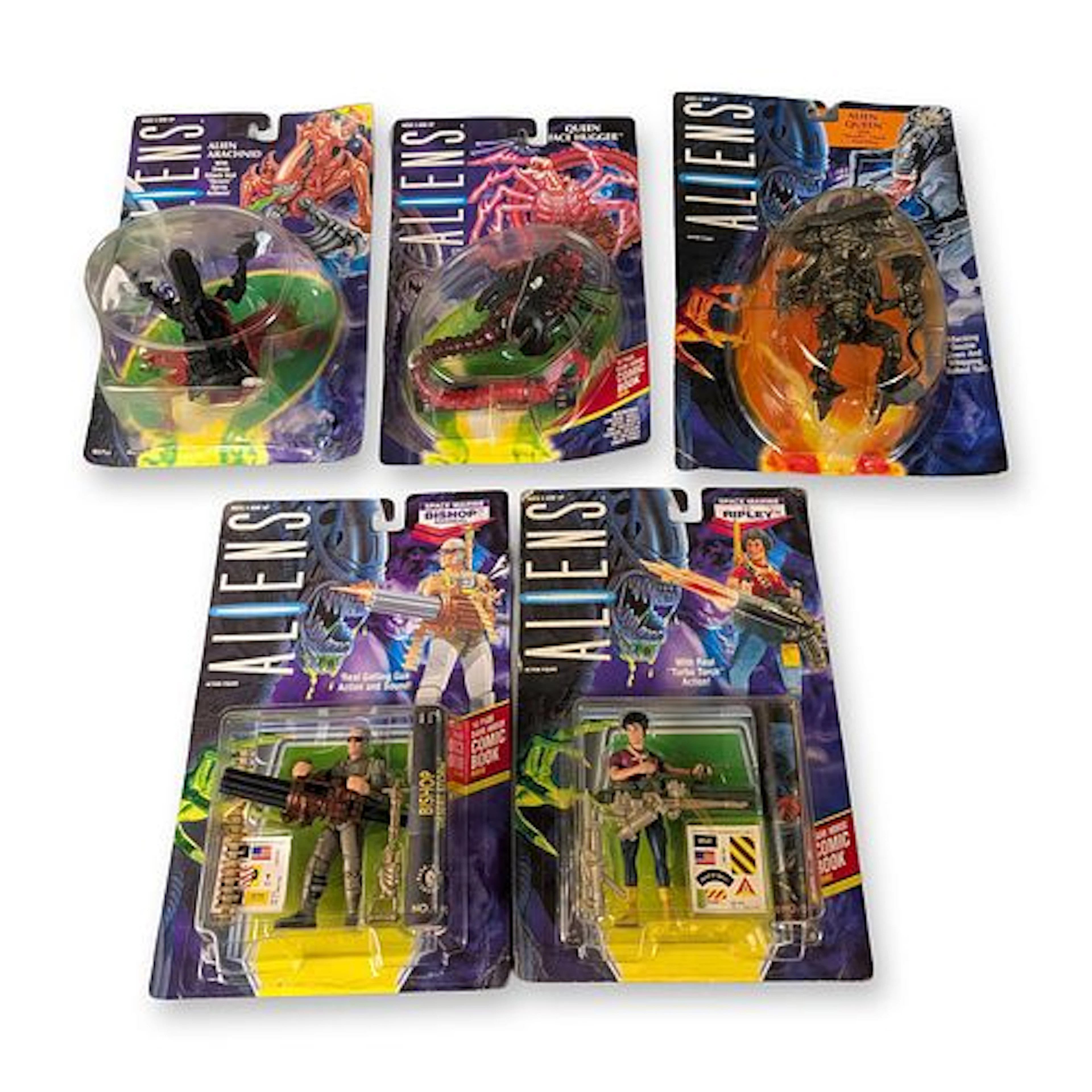 5pc Kenner Aliens Space Marine and Xenomorph Action Figurine Collection