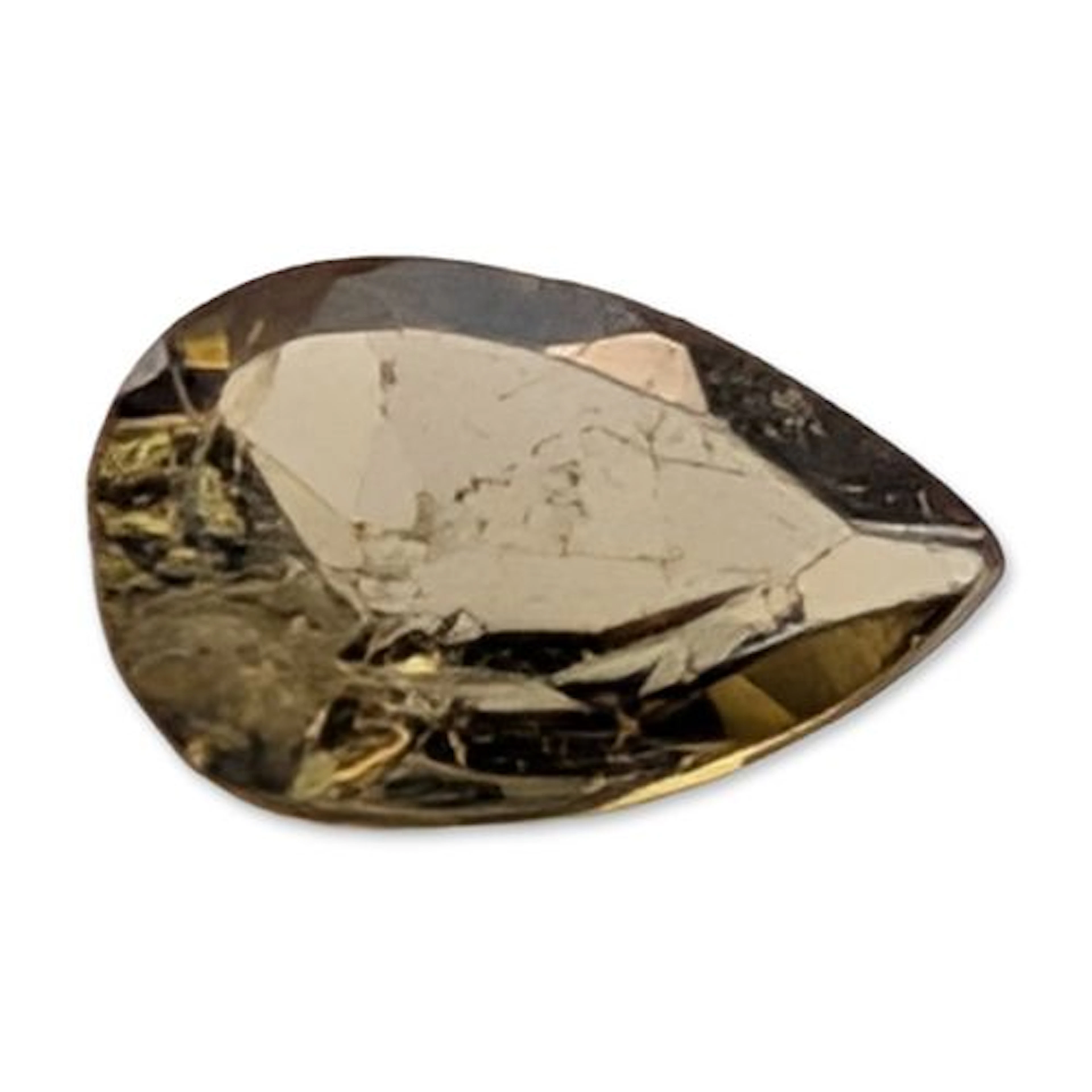 Pear Cut Yellowish Green Faceted Loose Gemstone